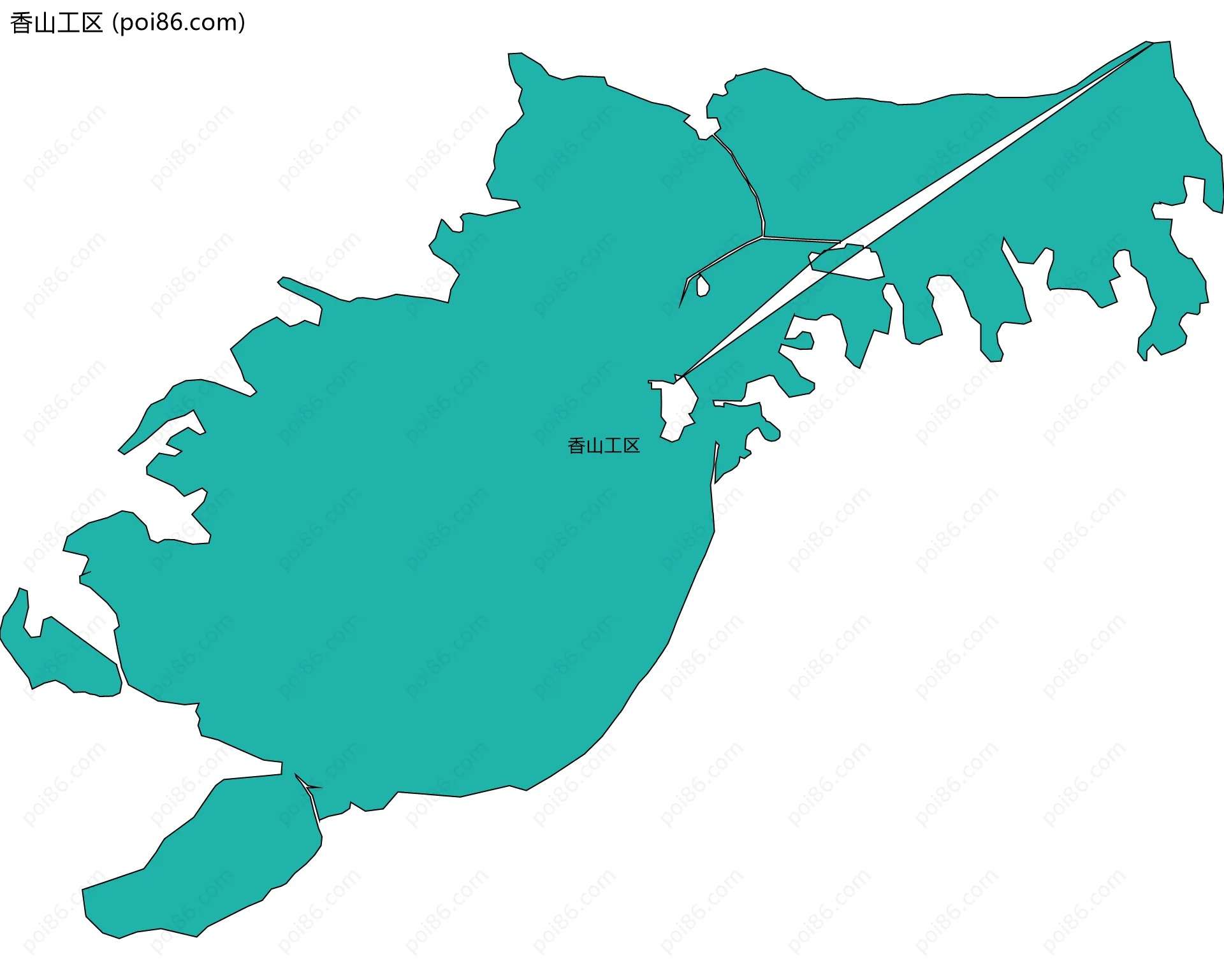 香山工区边界地图