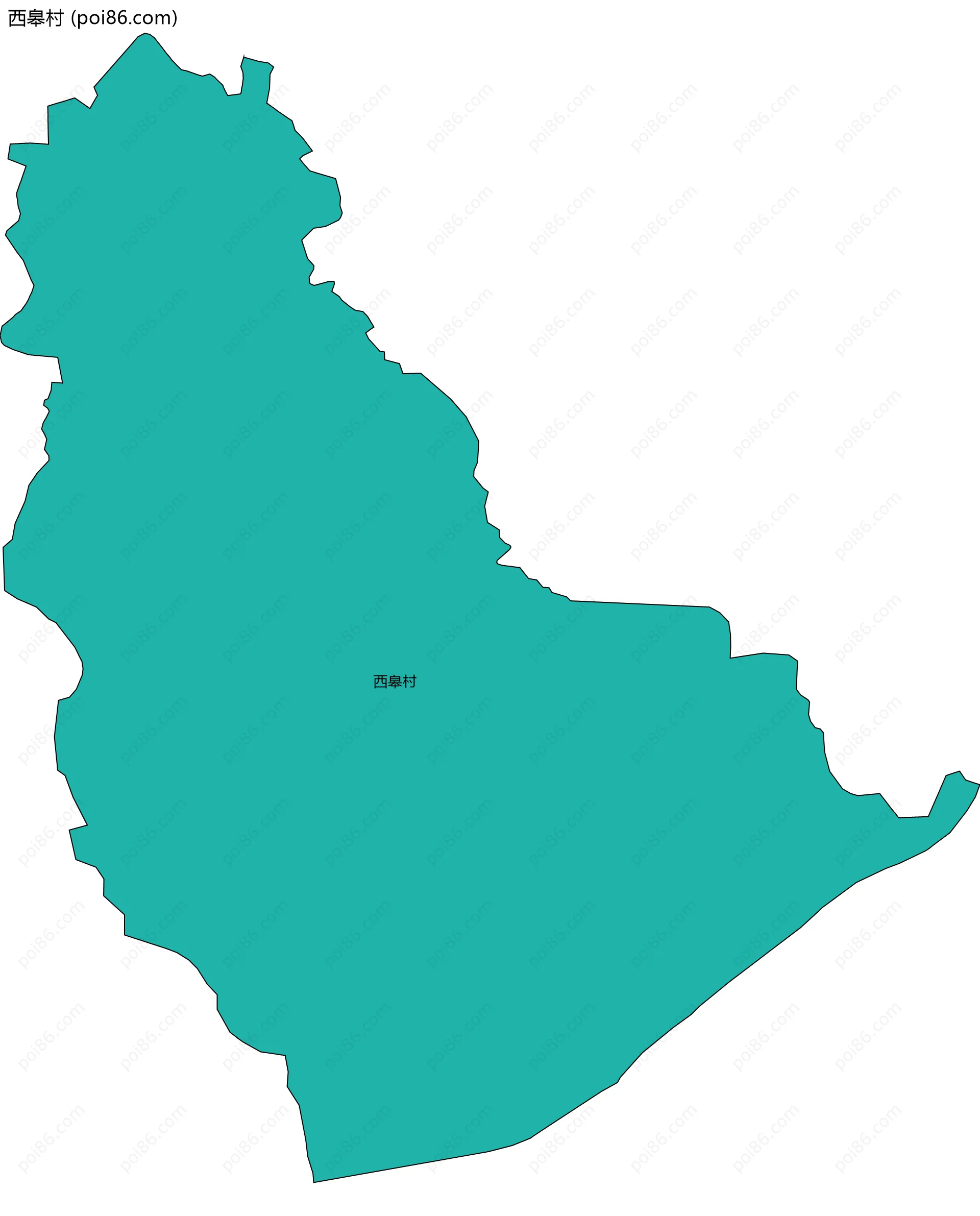 西皋村边界地图