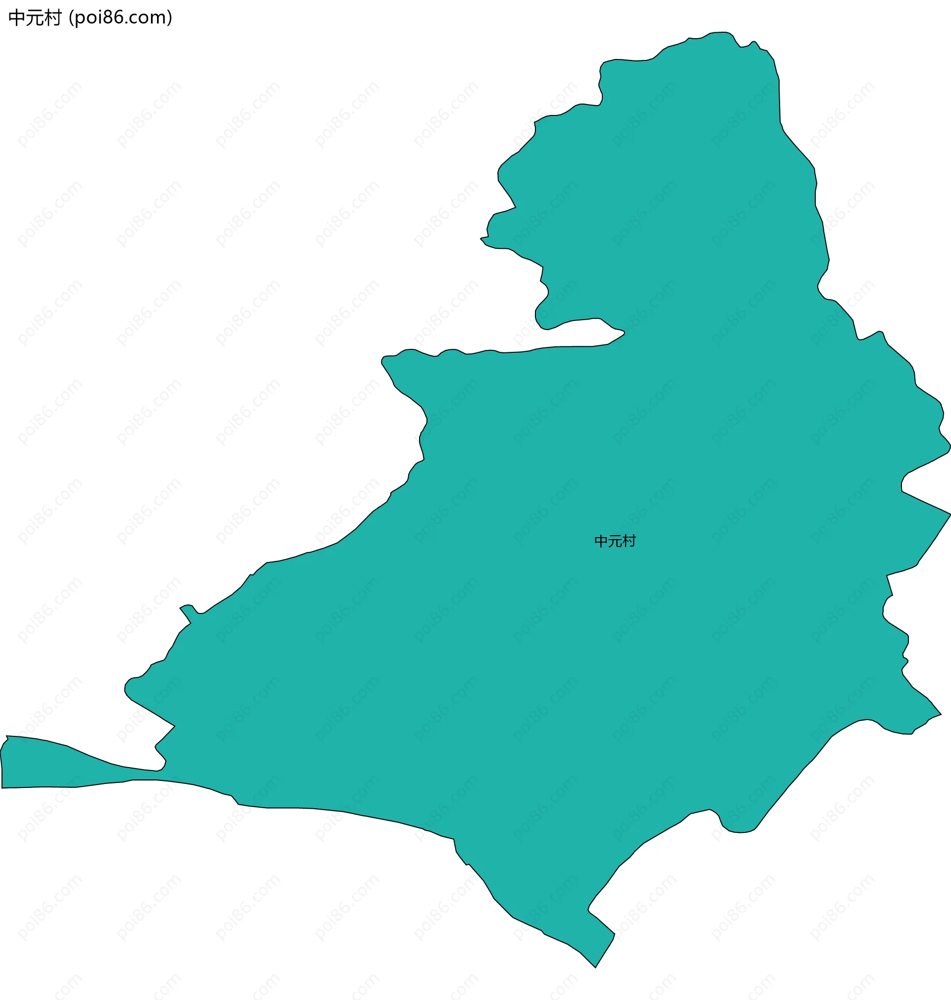 中元村边界地图