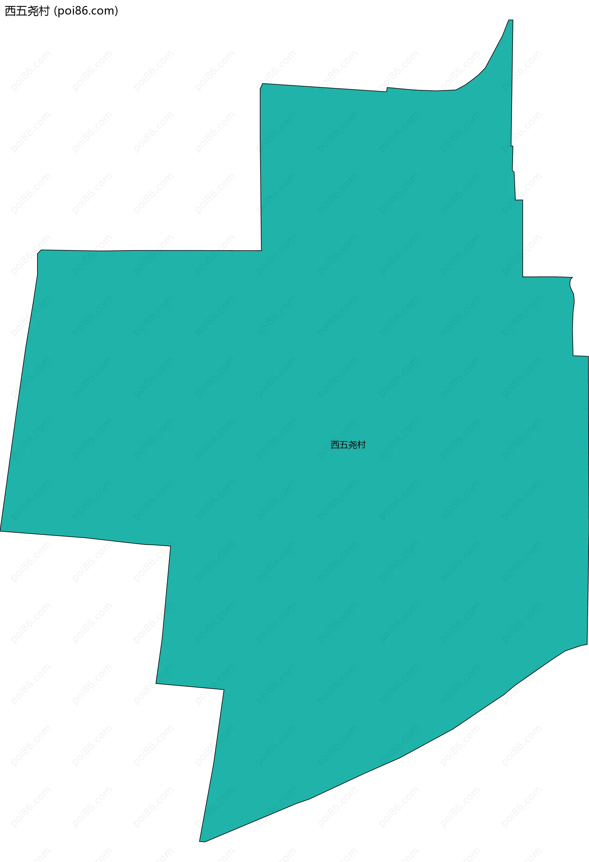 西五尧村边界地图