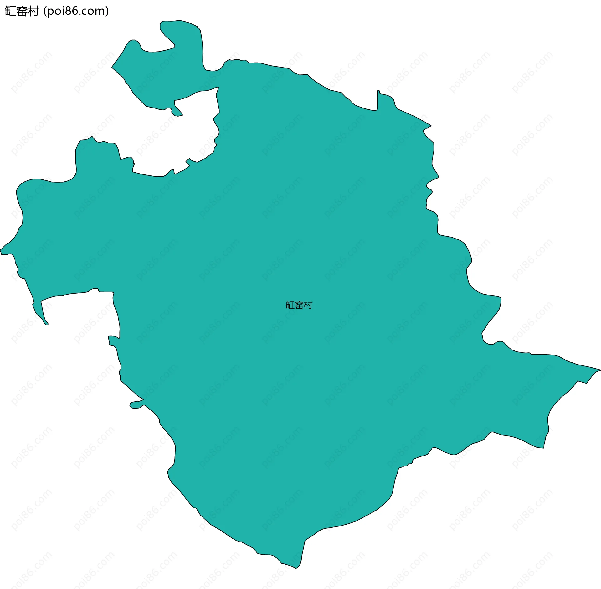 缸窑村边界地图