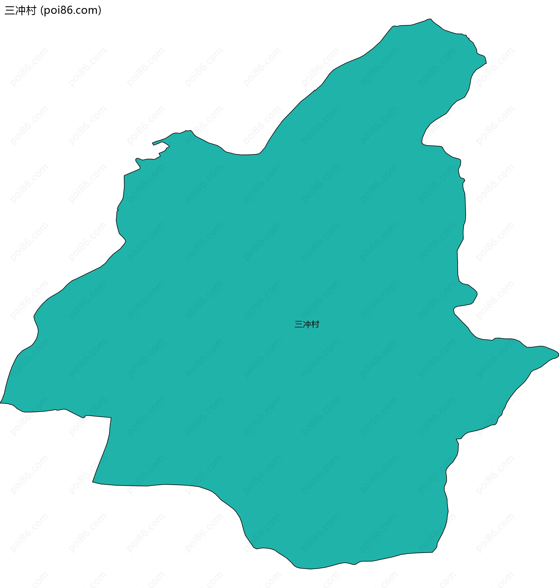 三冲村边界地图