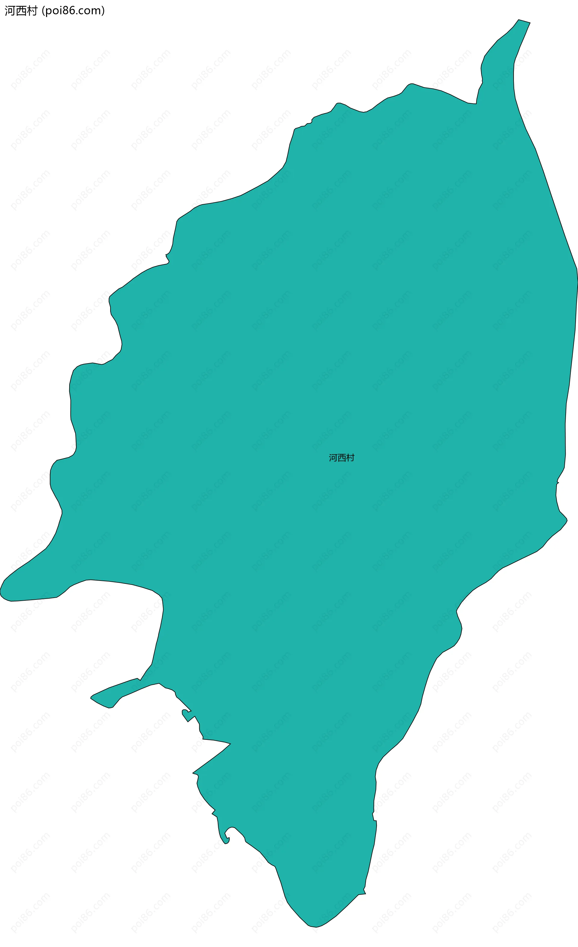 河西村边界地图