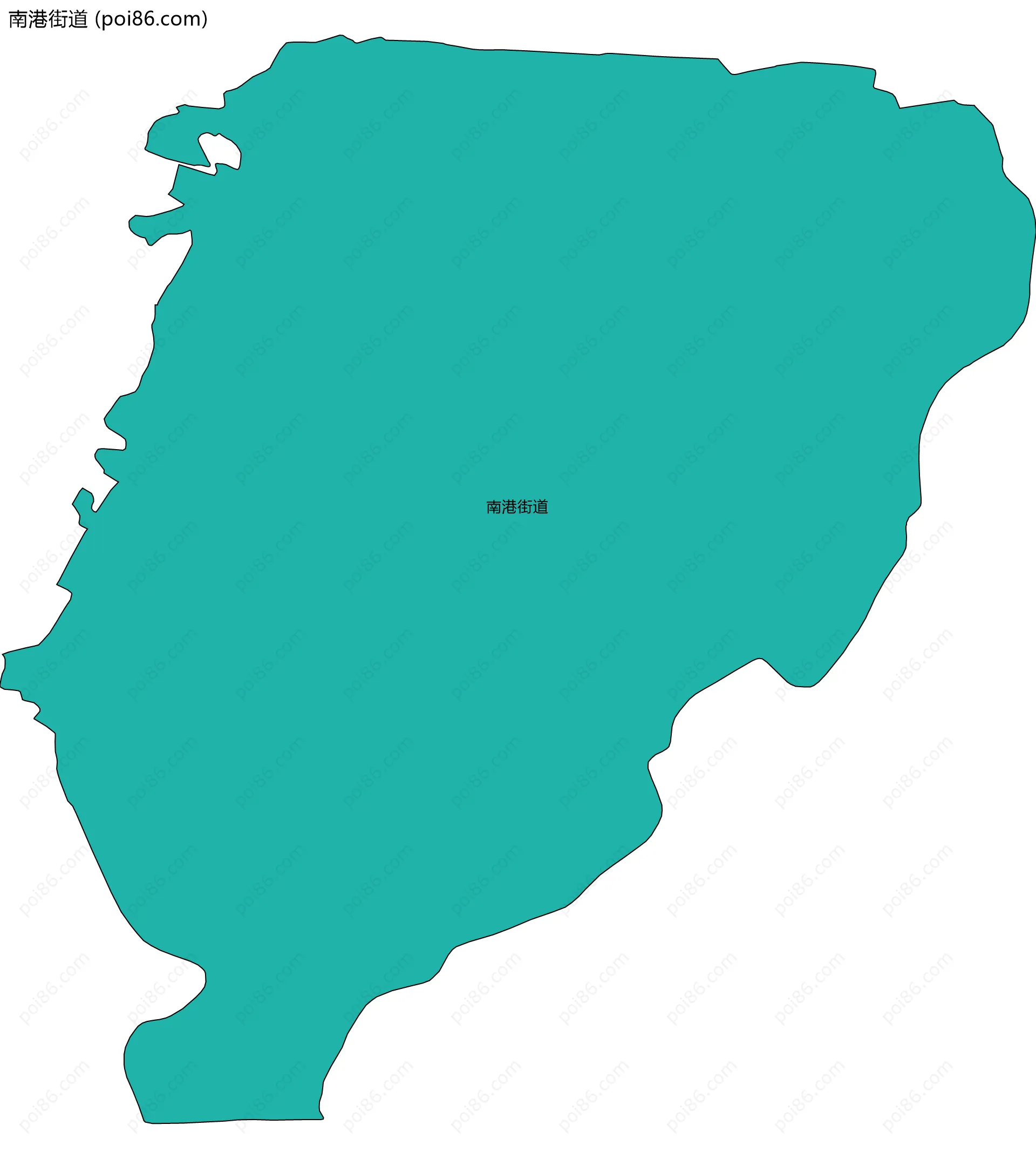南港街道边界地图
