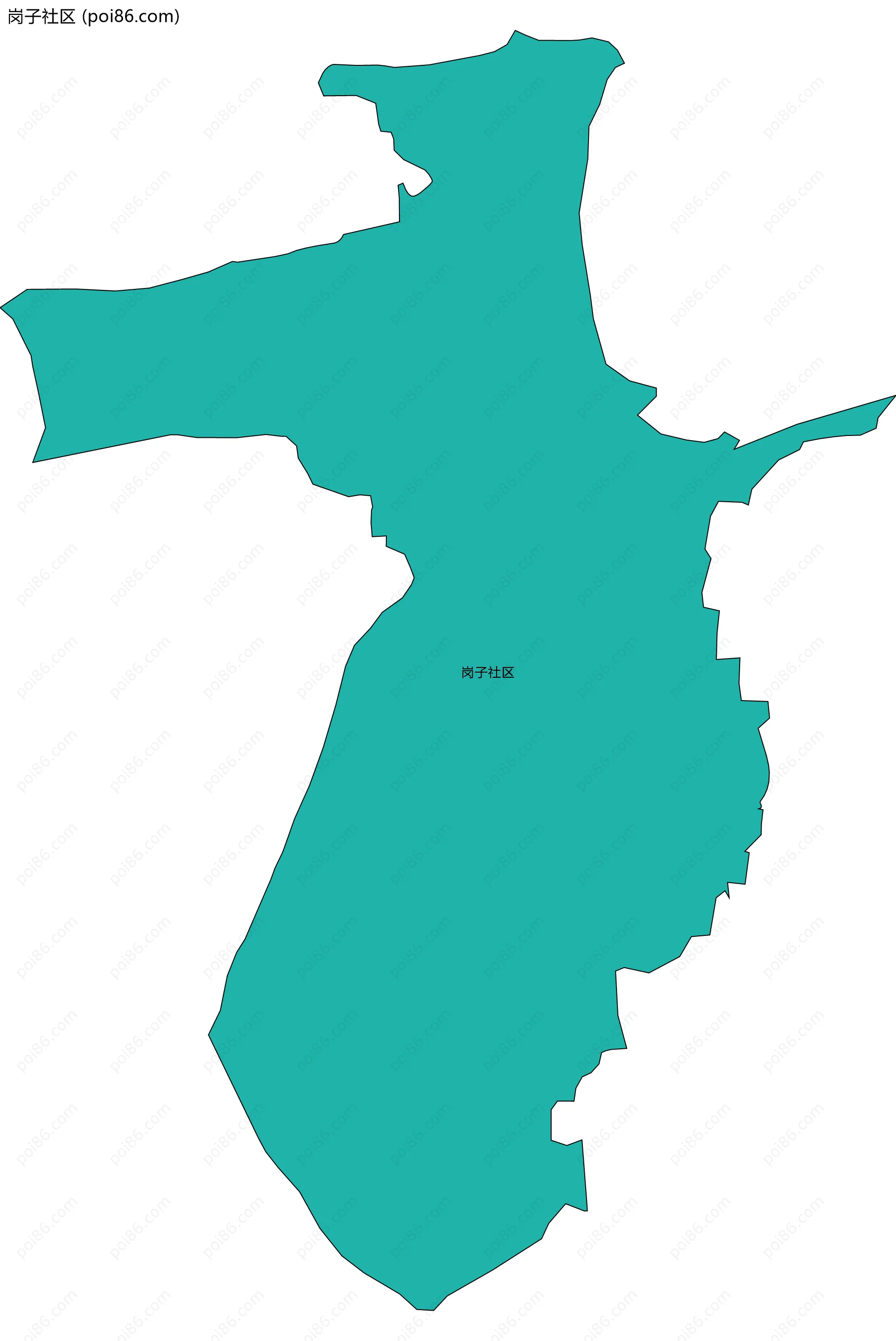 岗子社区边界地图
