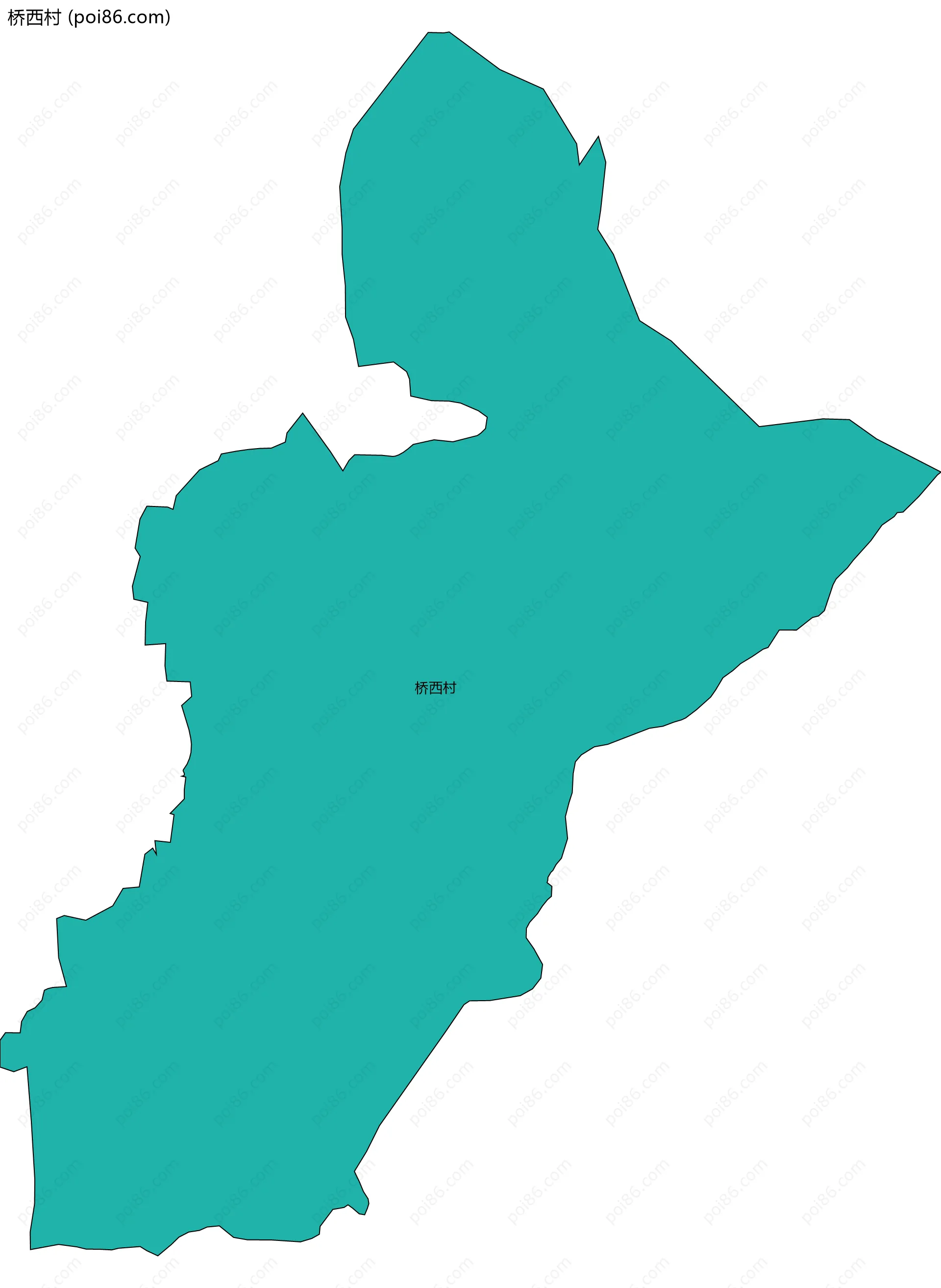 桥西村边界地图