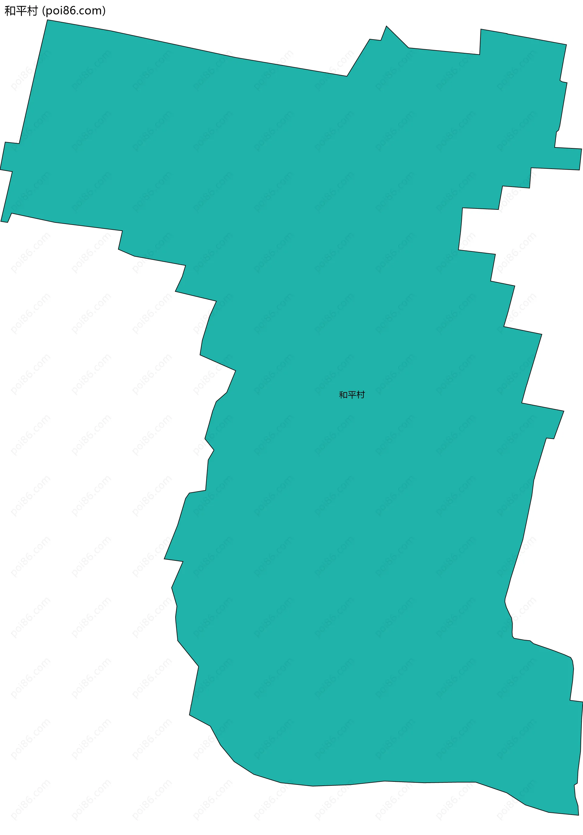 和平村边界地图