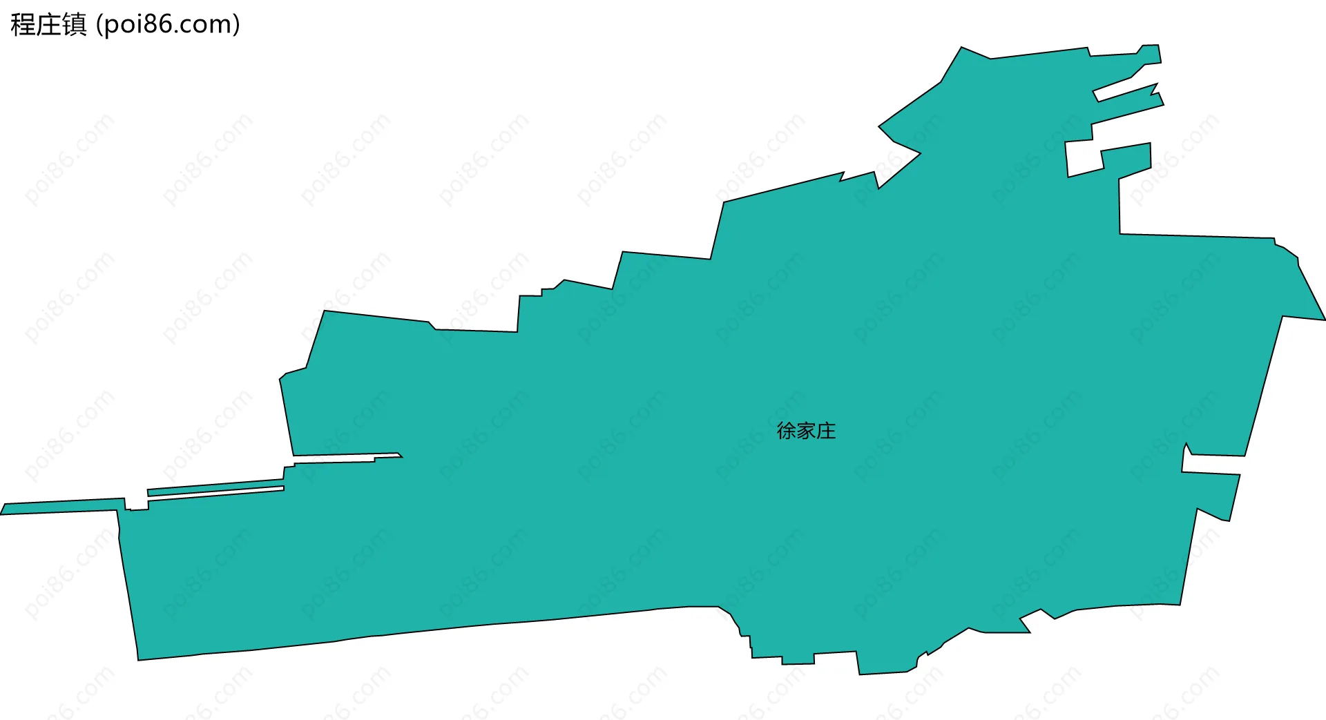 程庄镇边界地图(五级行政区划)