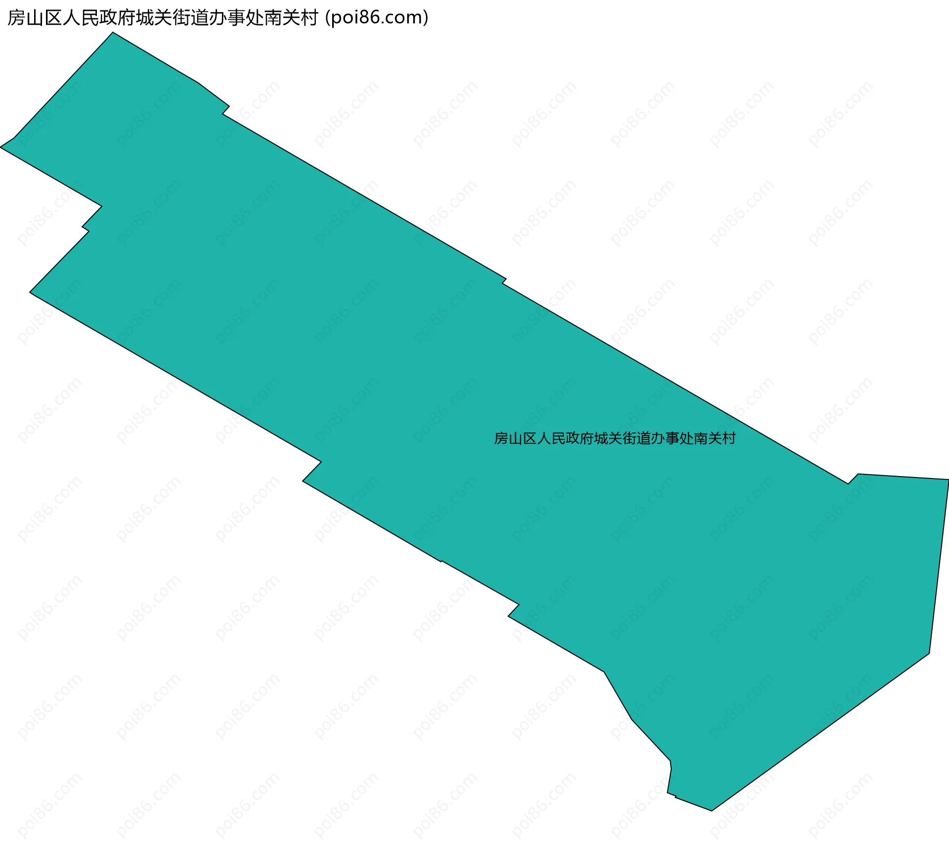 房山区人民政府城关街道办事处南关村边界地图