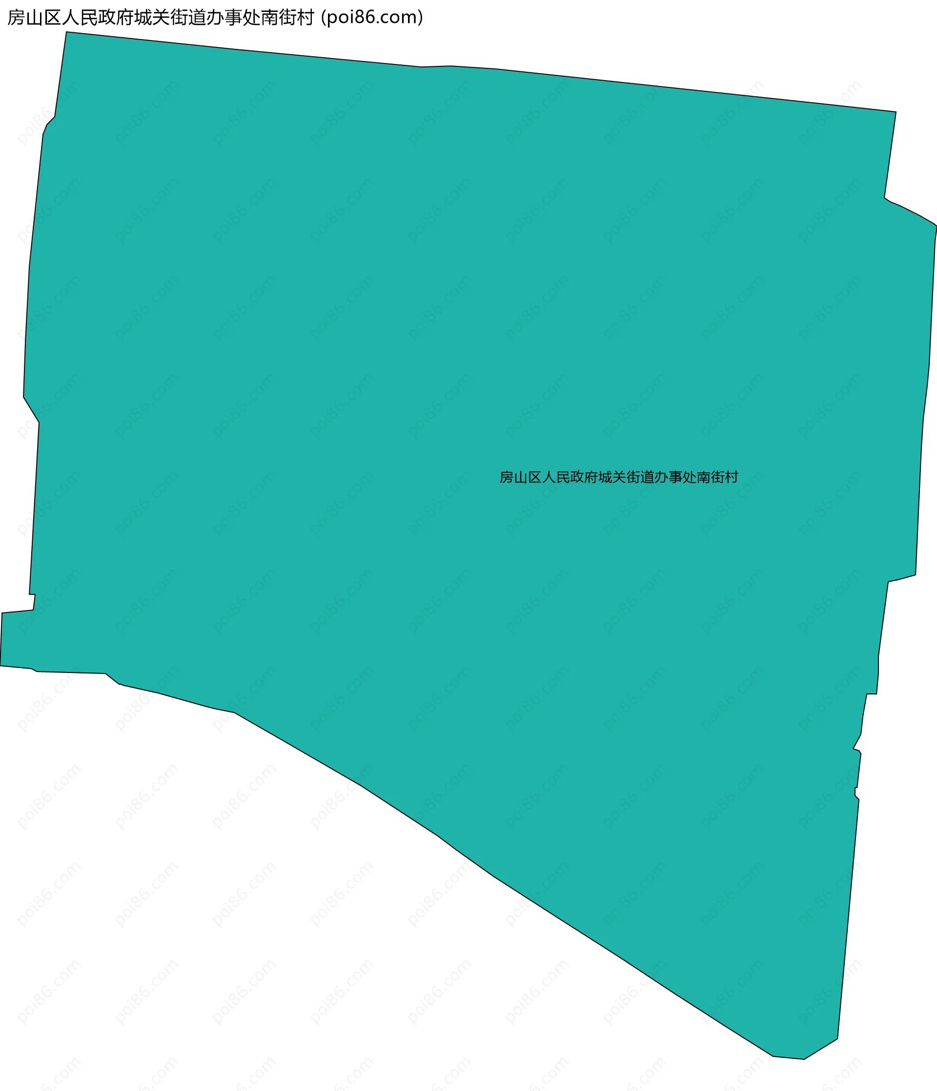 房山区人民政府城关街道办事处南街村边界地图