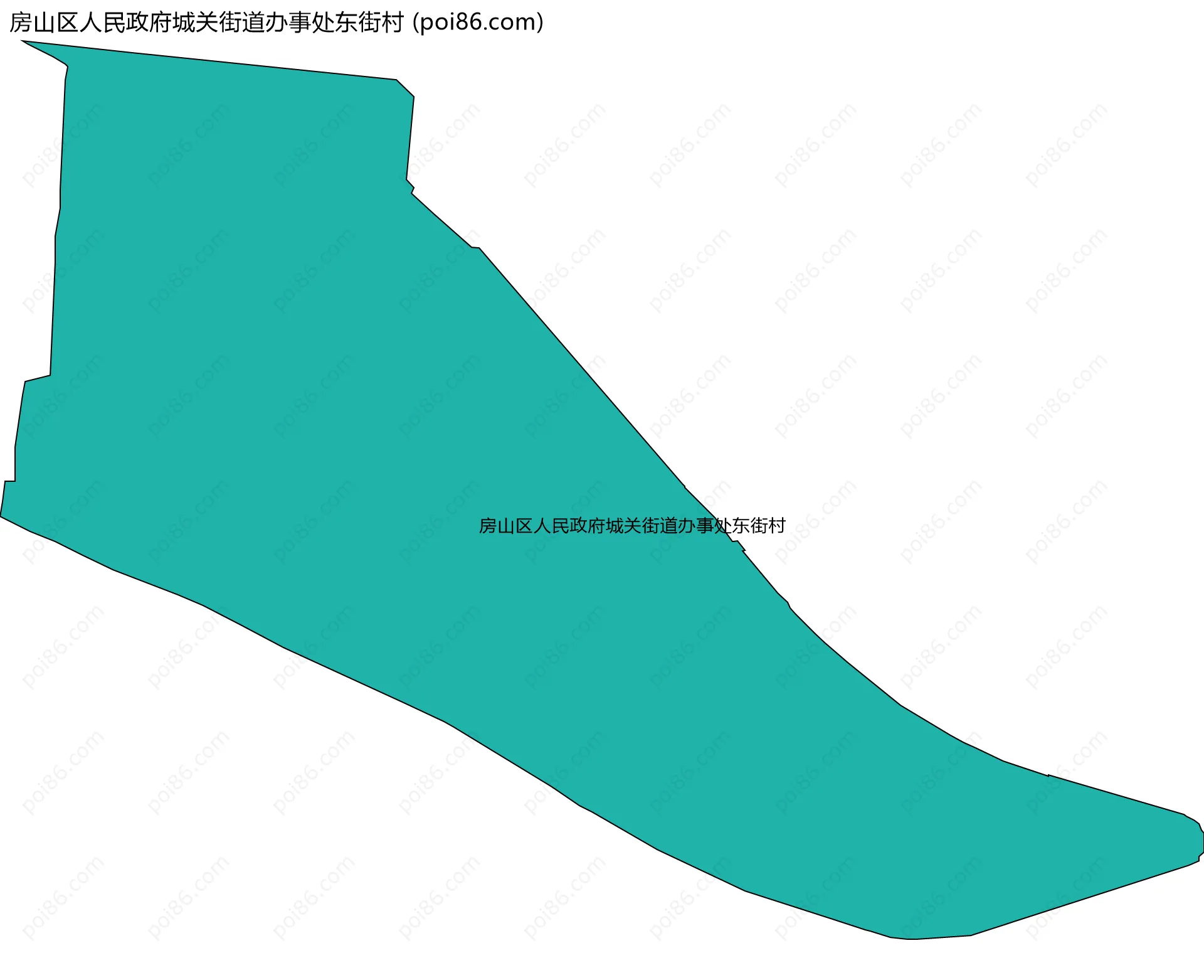 房山区人民政府城关街道办事处东街村边界地图