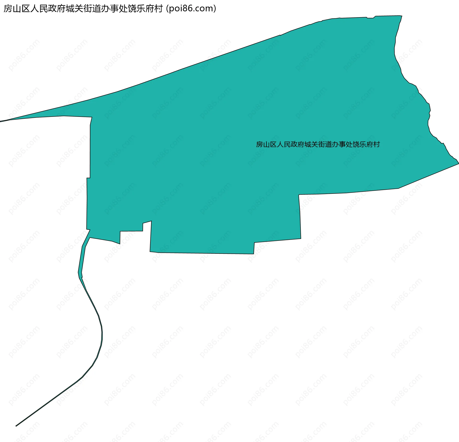 房山区人民政府城关街道办事处饶乐府村边界地图