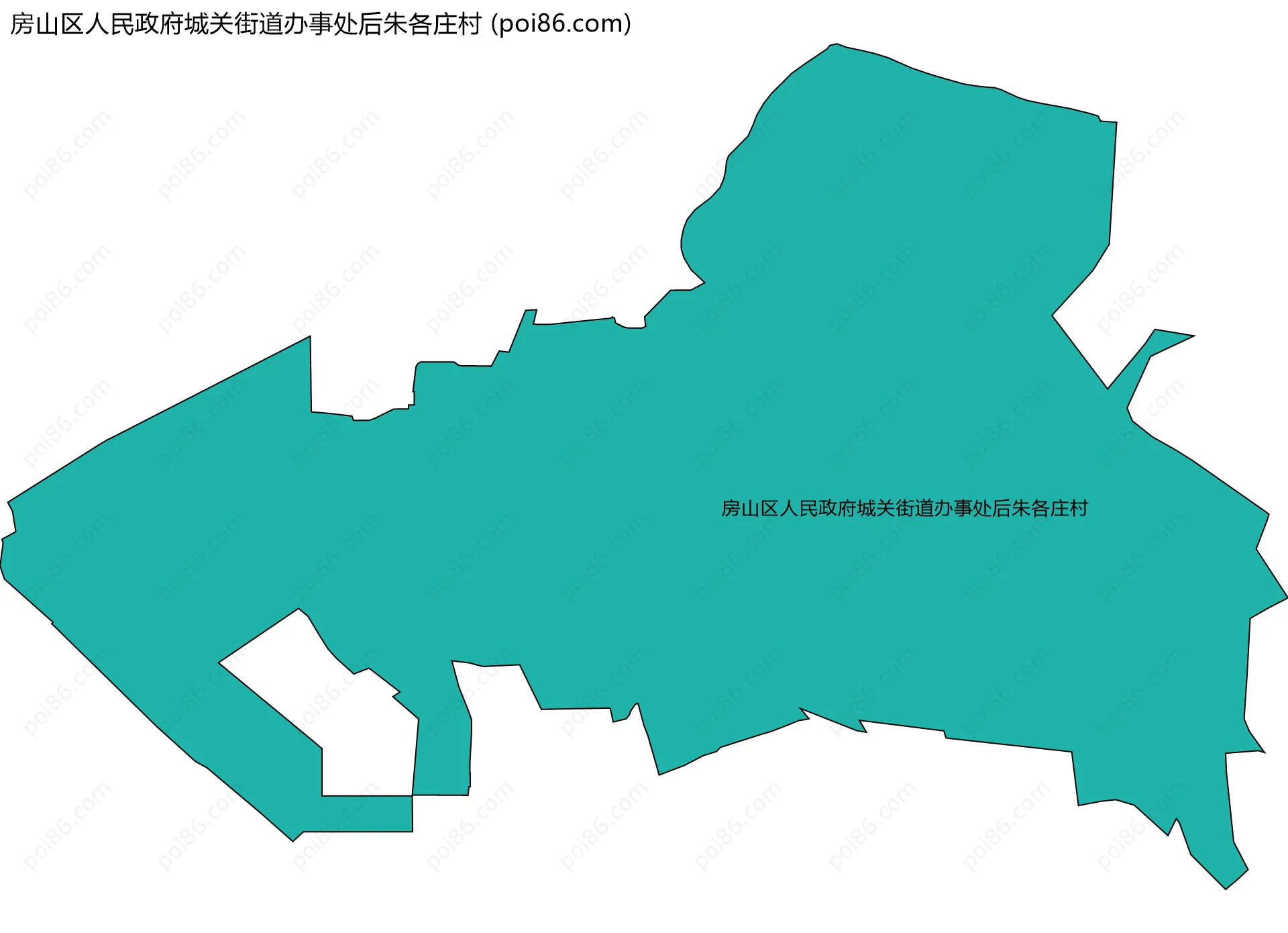 房山区人民政府城关街道办事处后朱各庄村边界地图