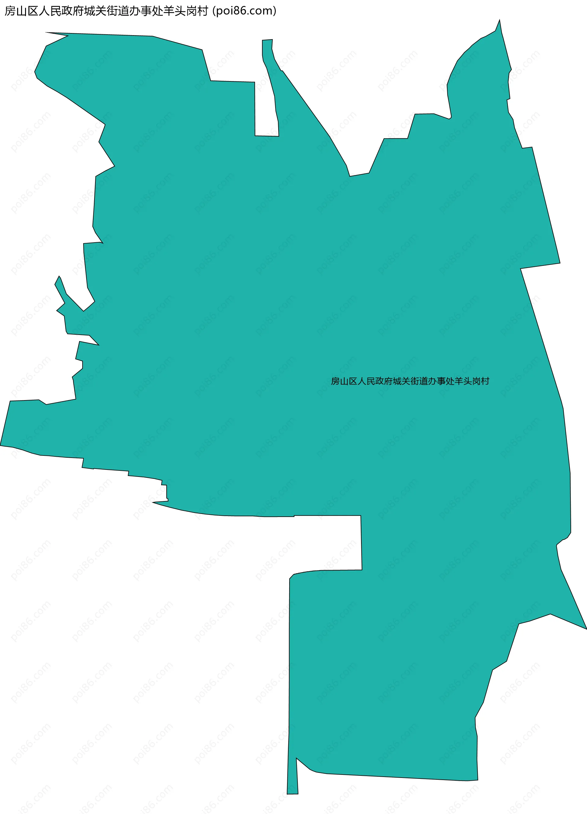 房山区人民政府城关街道办事处羊头岗村边界地图