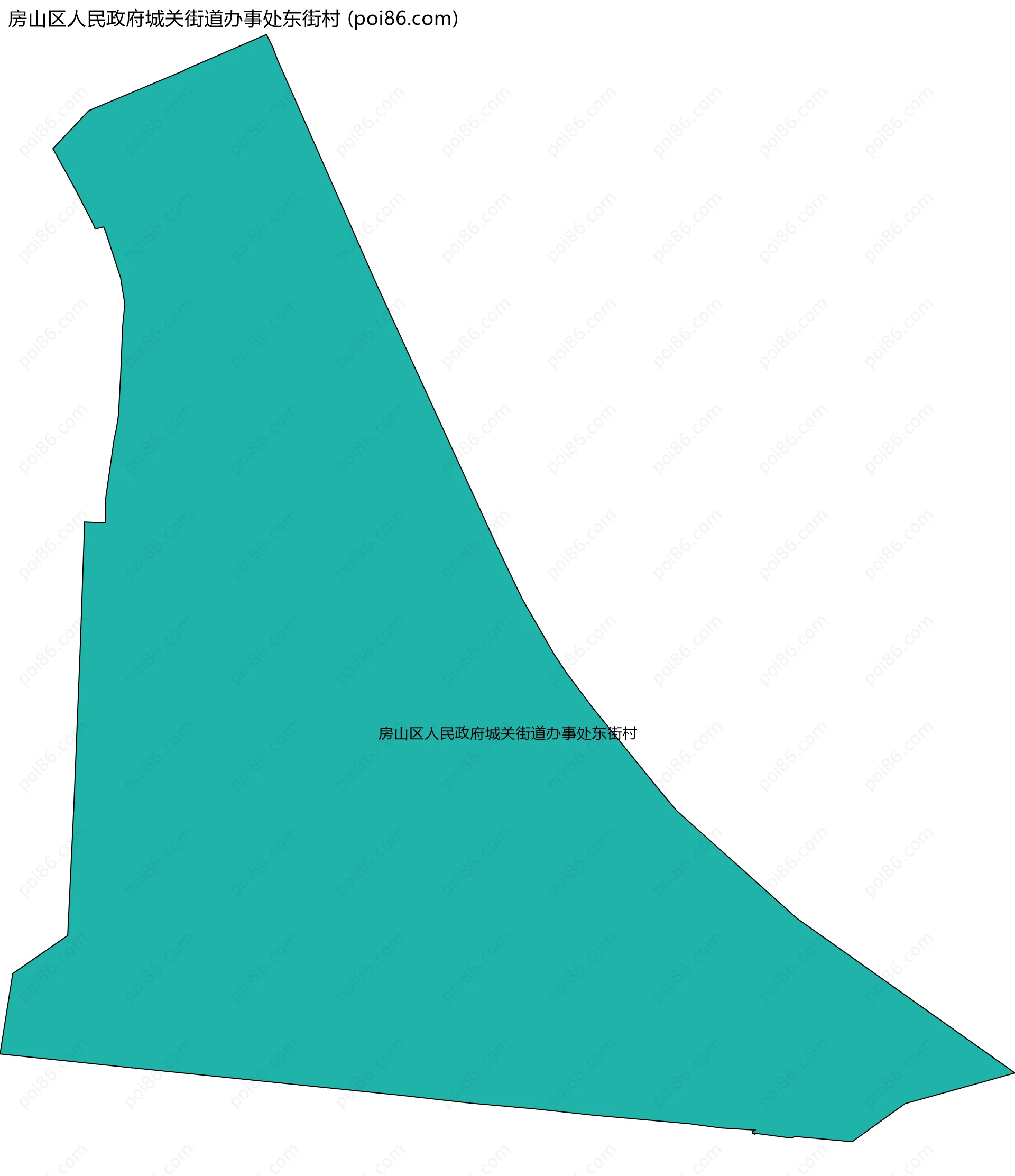 房山区人民政府城关街道办事处东街村边界地图