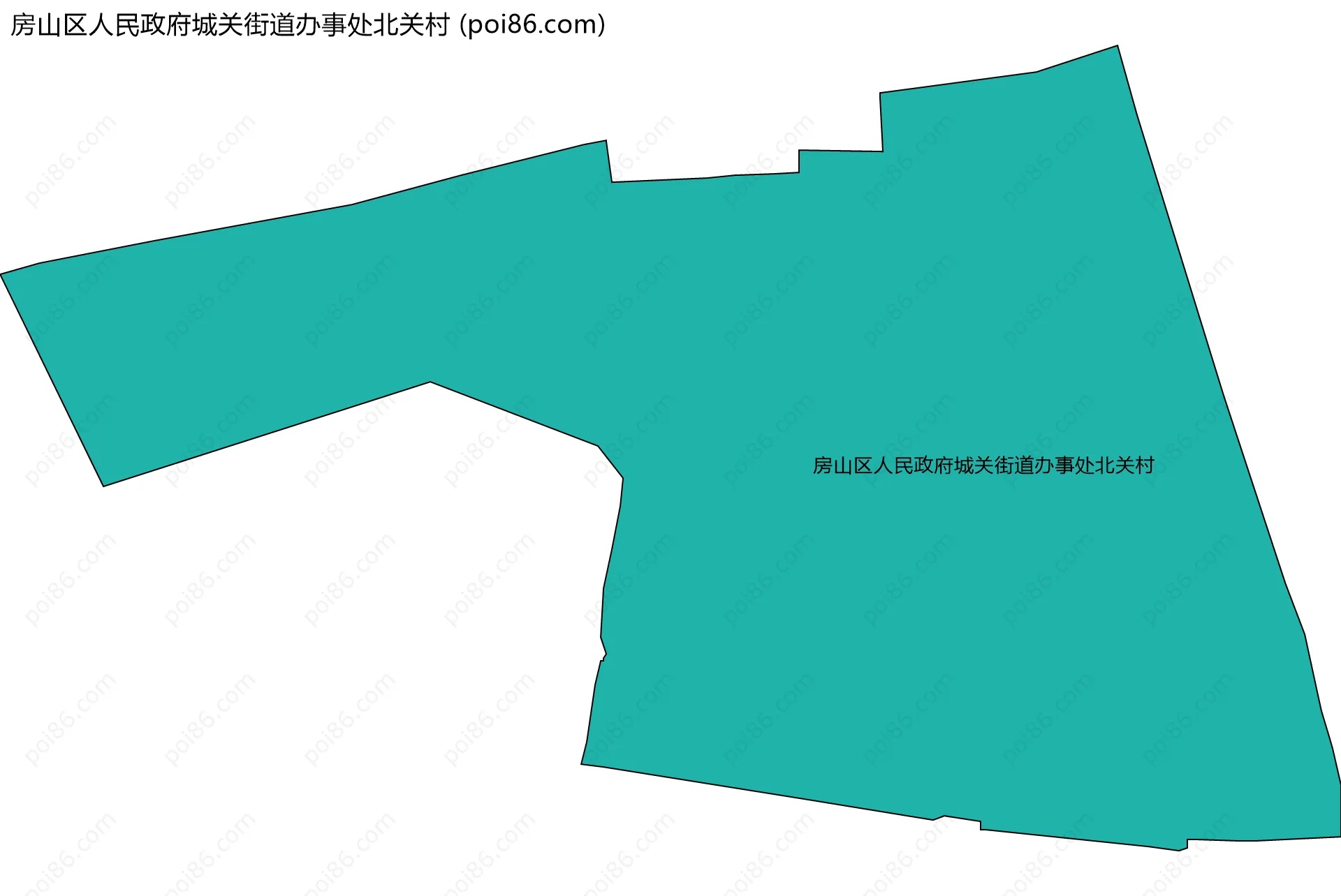 房山区人民政府城关街道办事处北关村边界地图