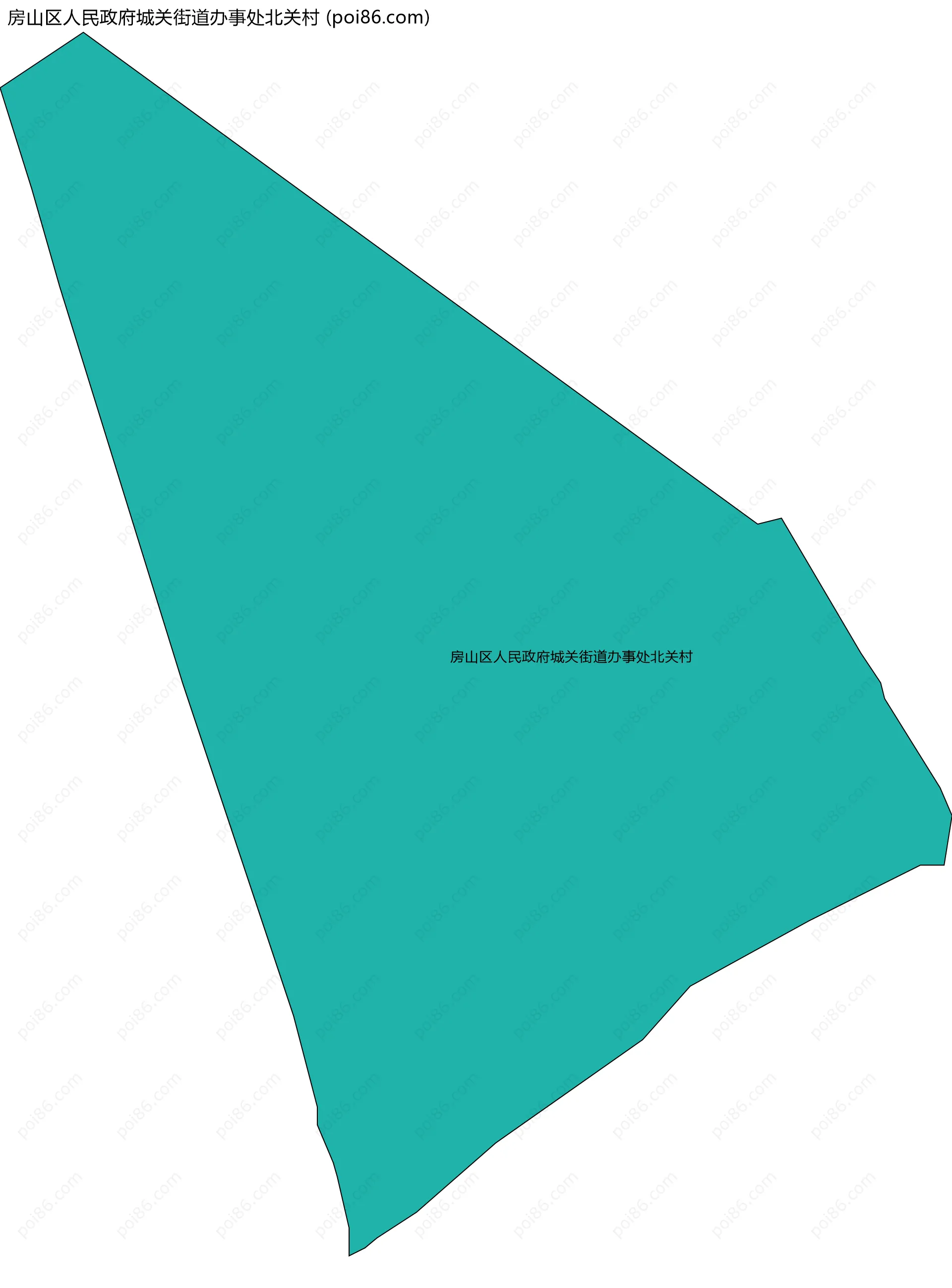 房山区人民政府城关街道办事处北关村边界地图
