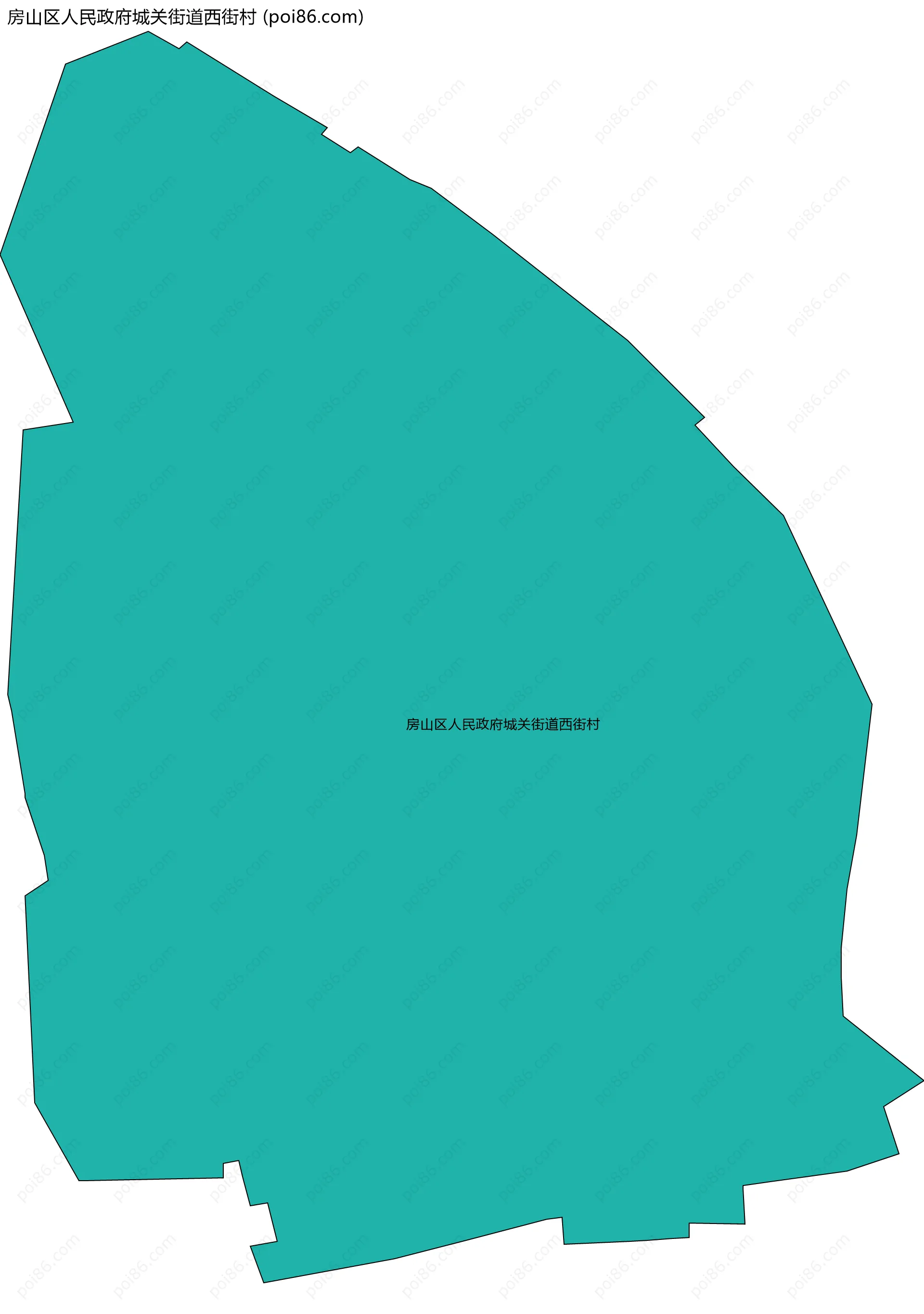房山区人民政府城关街道西街村边界地图