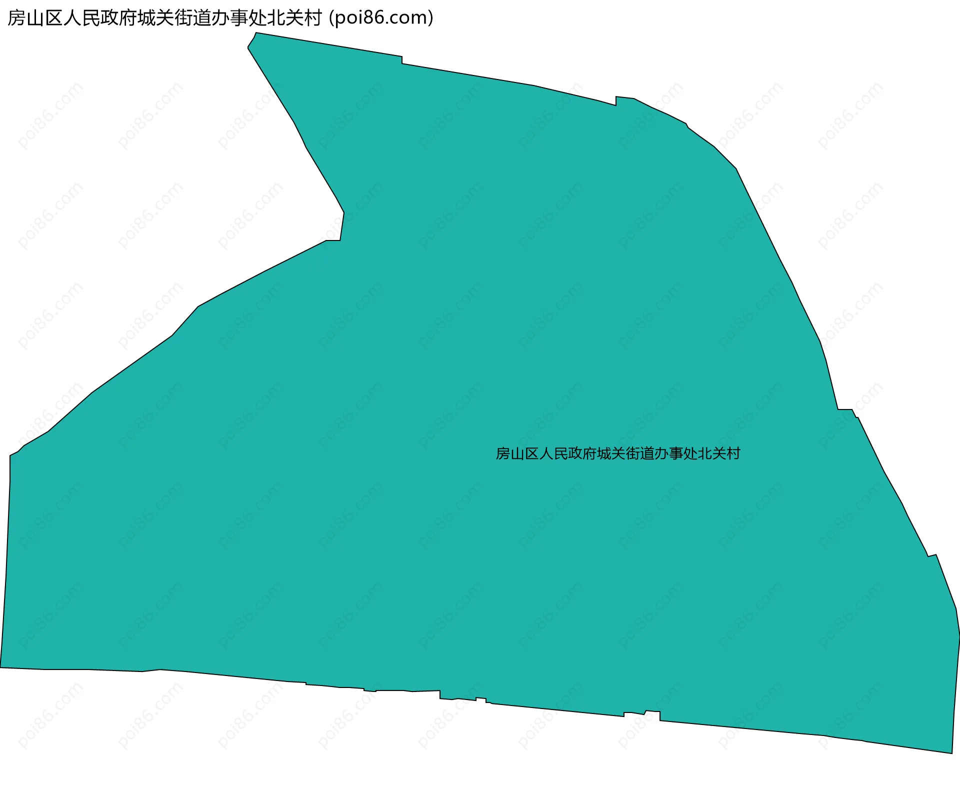 房山区人民政府城关街道办事处北关村边界地图