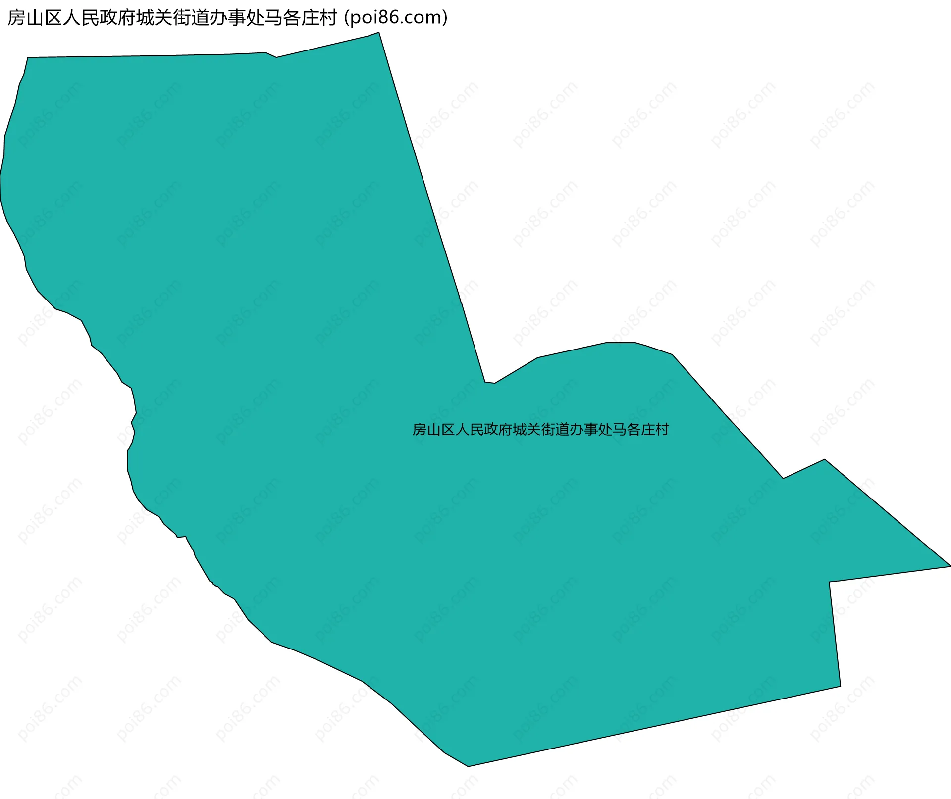 房山区人民政府城关街道办事处马各庄村边界地图