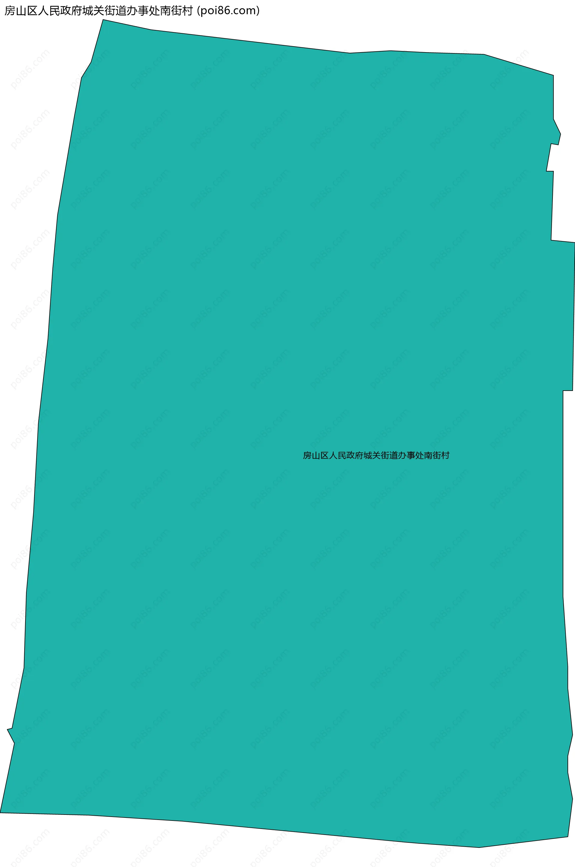 房山区人民政府城关街道办事处南街村边界地图