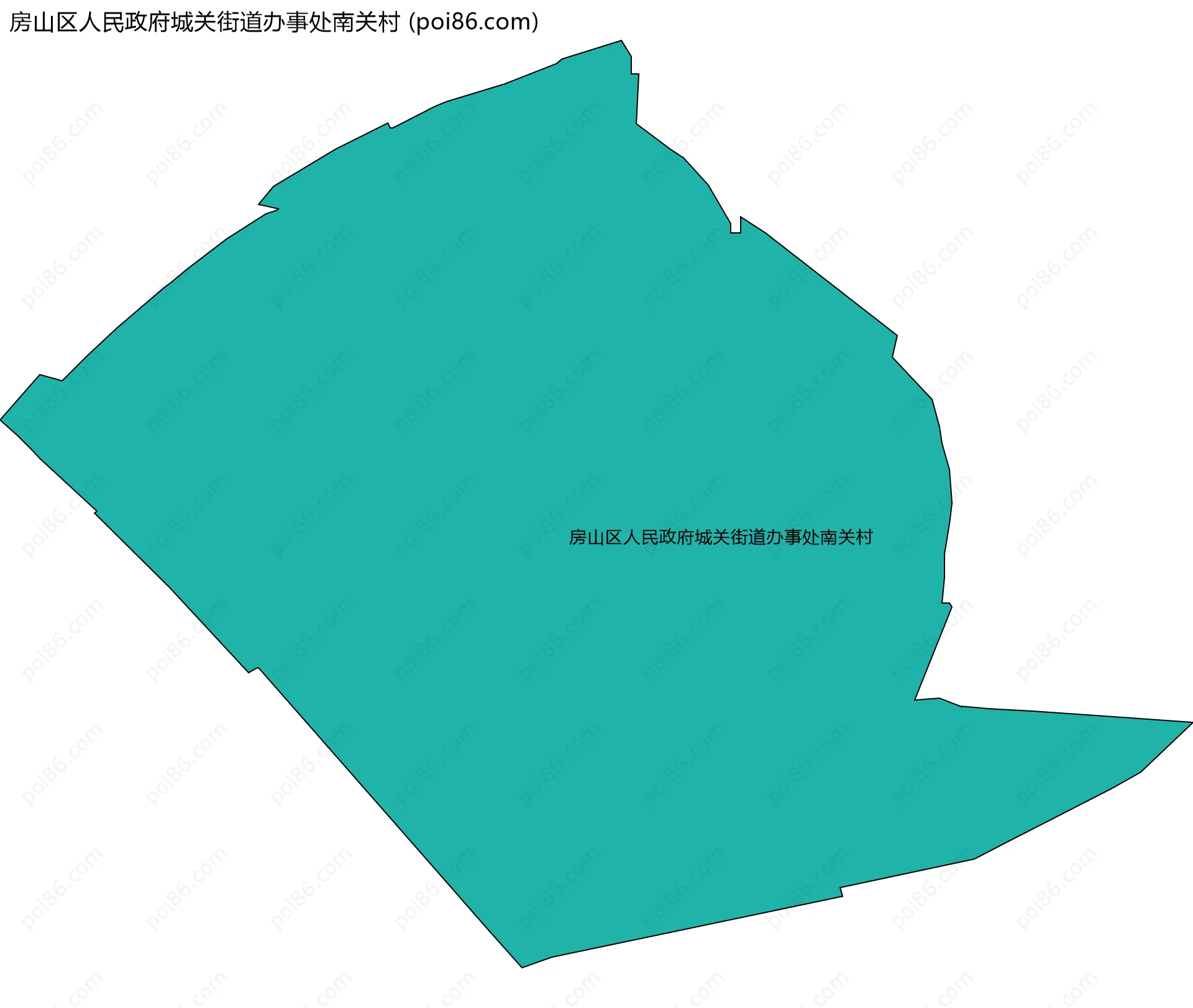 房山区人民政府城关街道办事处南关村边界地图