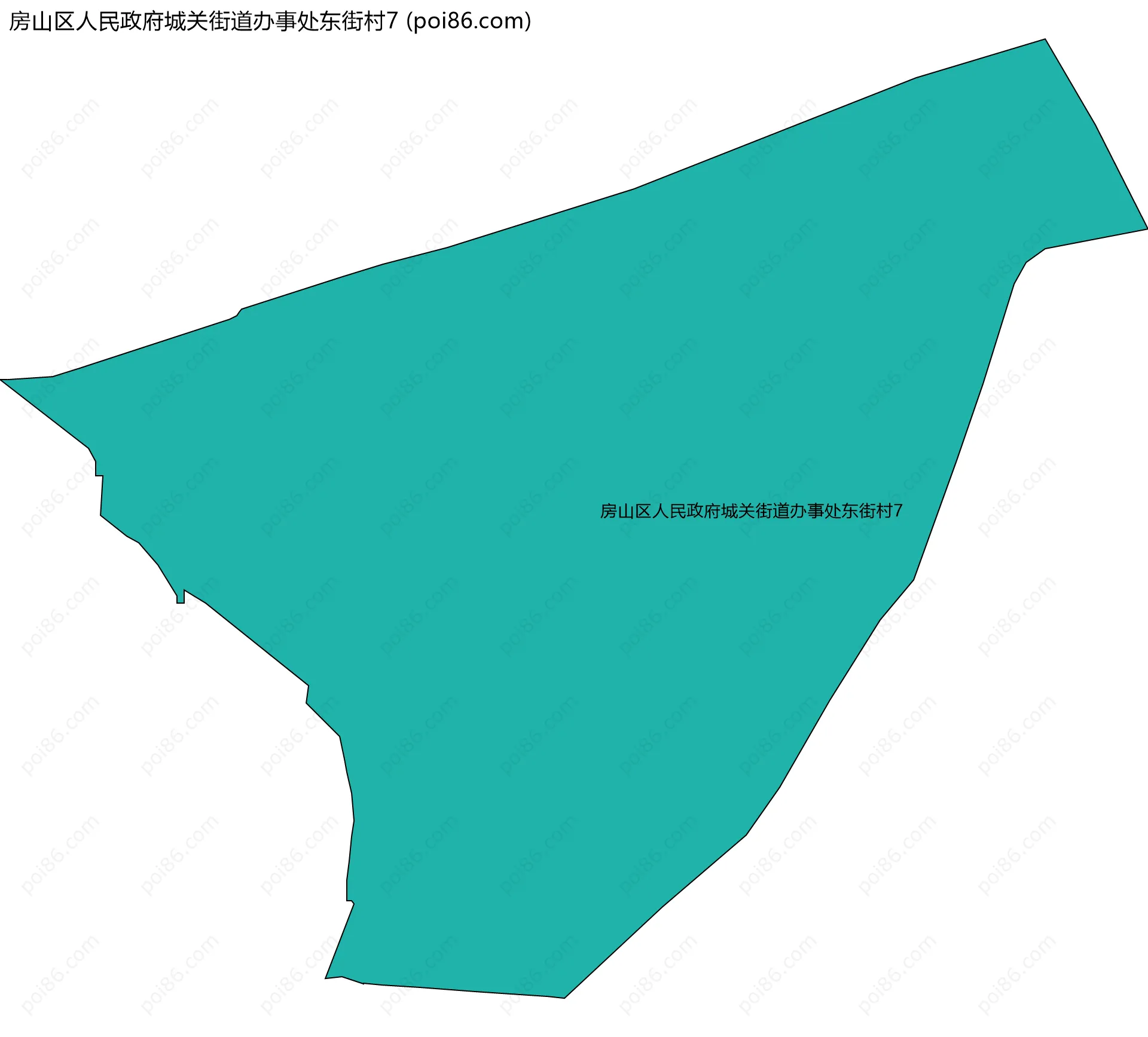 房山区人民政府城关街道办事处东街村7边界地图