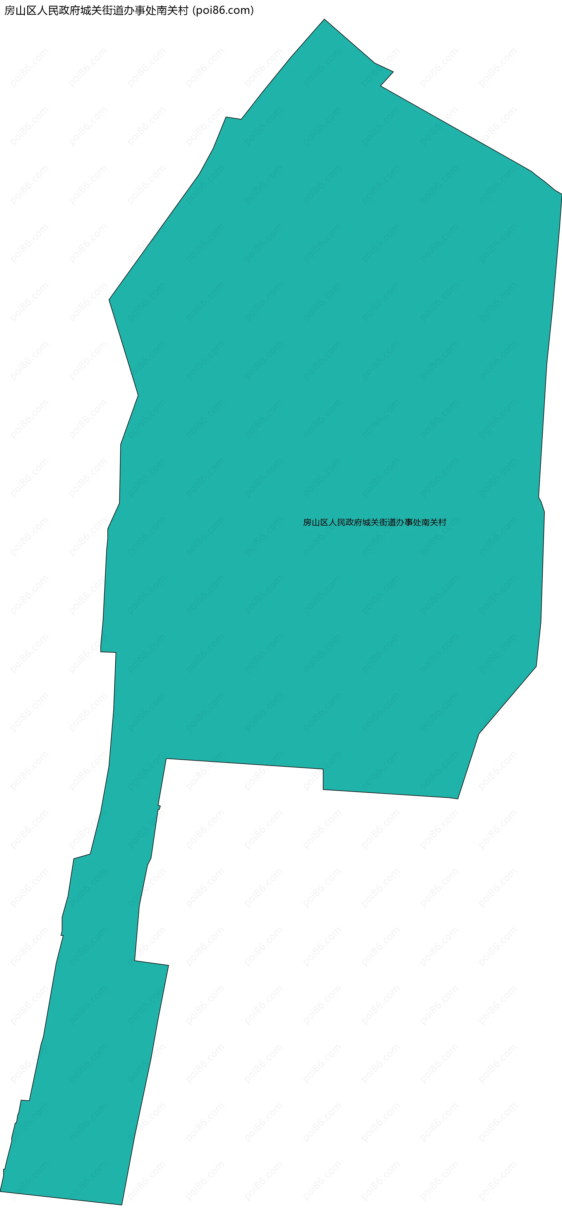 房山区人民政府城关街道办事处南关村边界地图