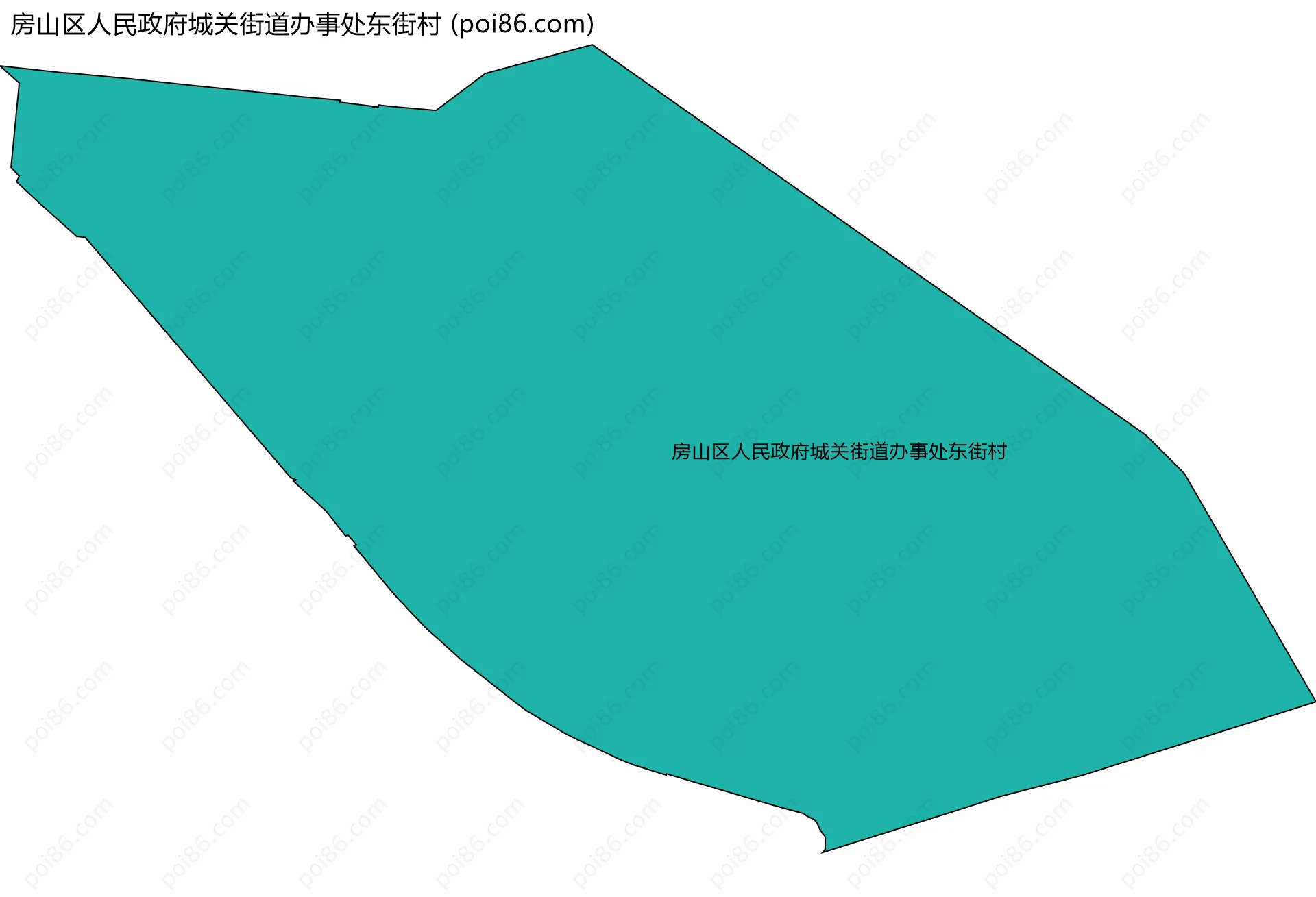 房山区人民政府城关街道办事处东街村边界地图