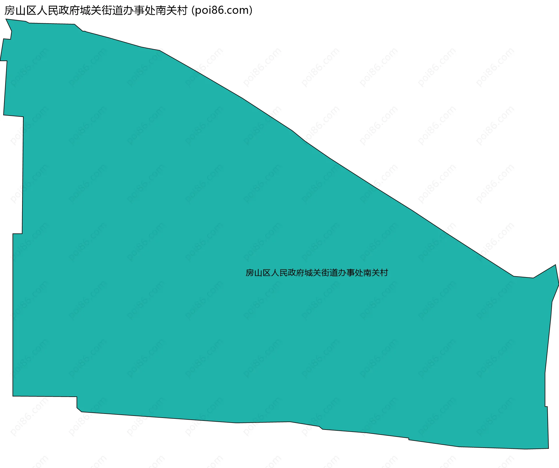 房山区人民政府城关街道办事处南关村边界地图