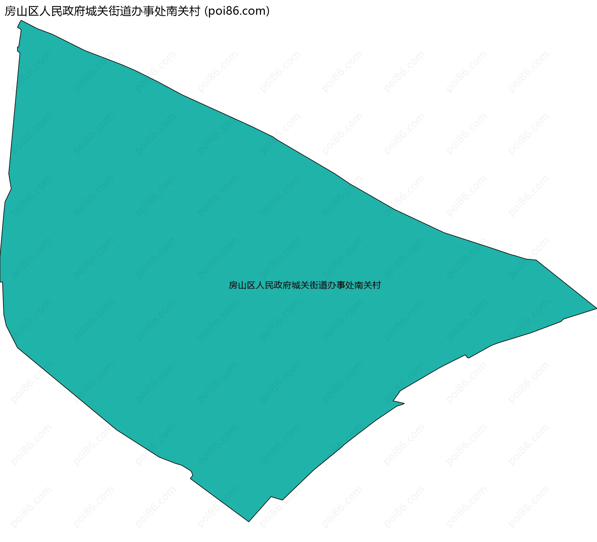 房山区人民政府城关街道办事处南关村边界地图