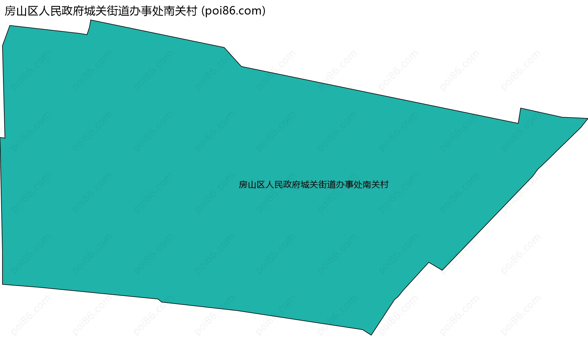 房山区人民政府城关街道办事处南关村边界地图