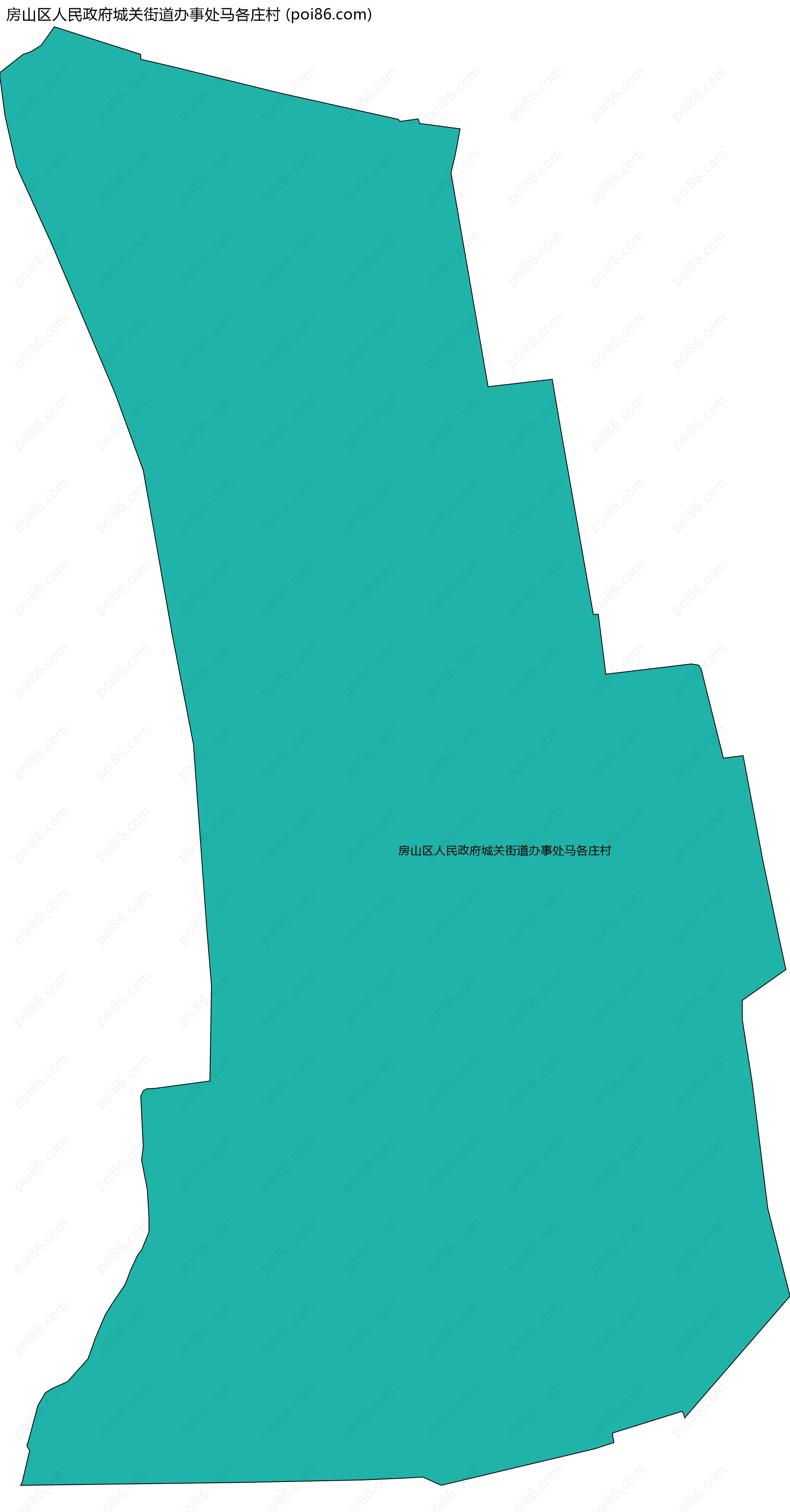 房山区人民政府城关街道办事处马各庄村边界地图