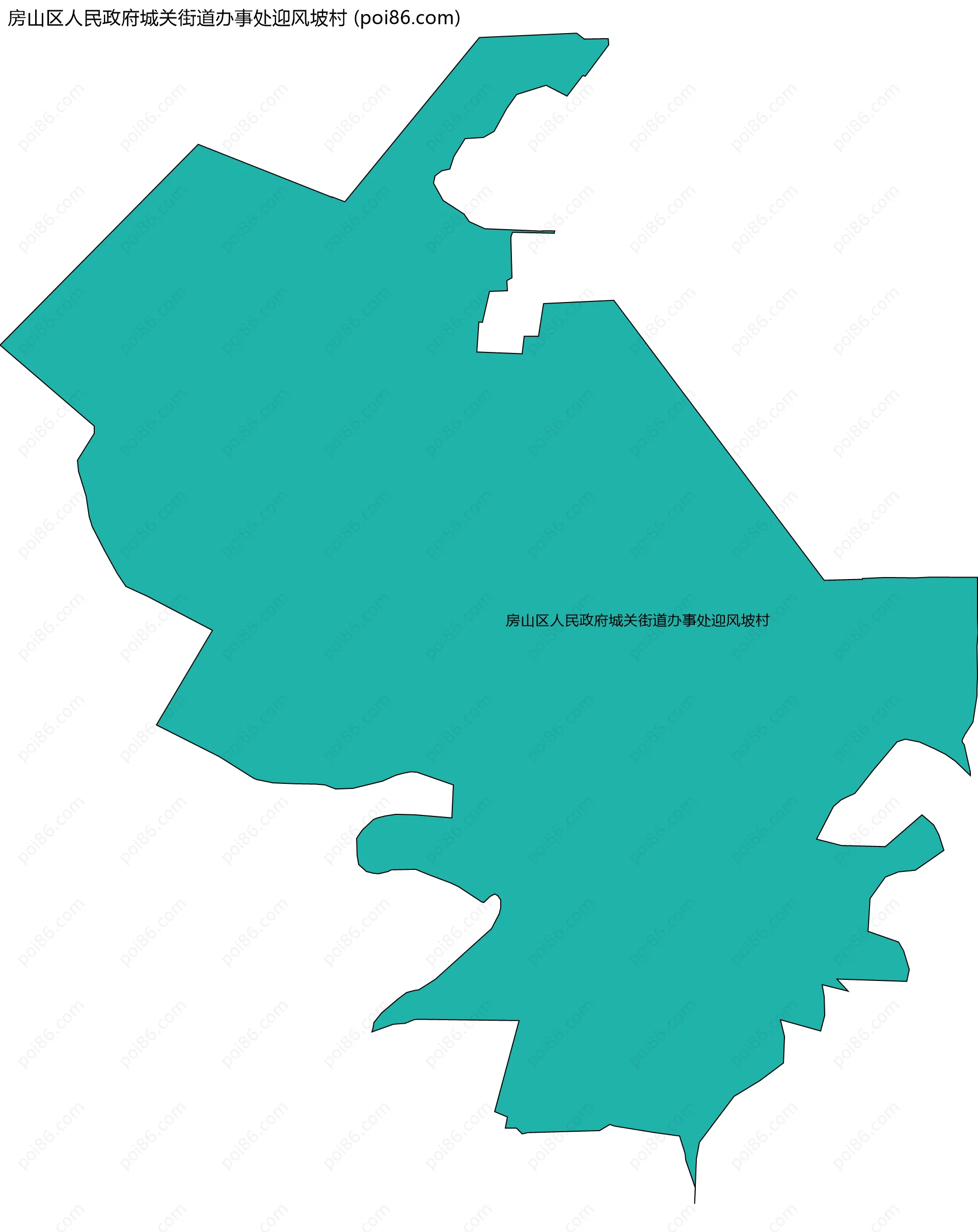 房山区人民政府城关街道办事处迎风坡村边界地图