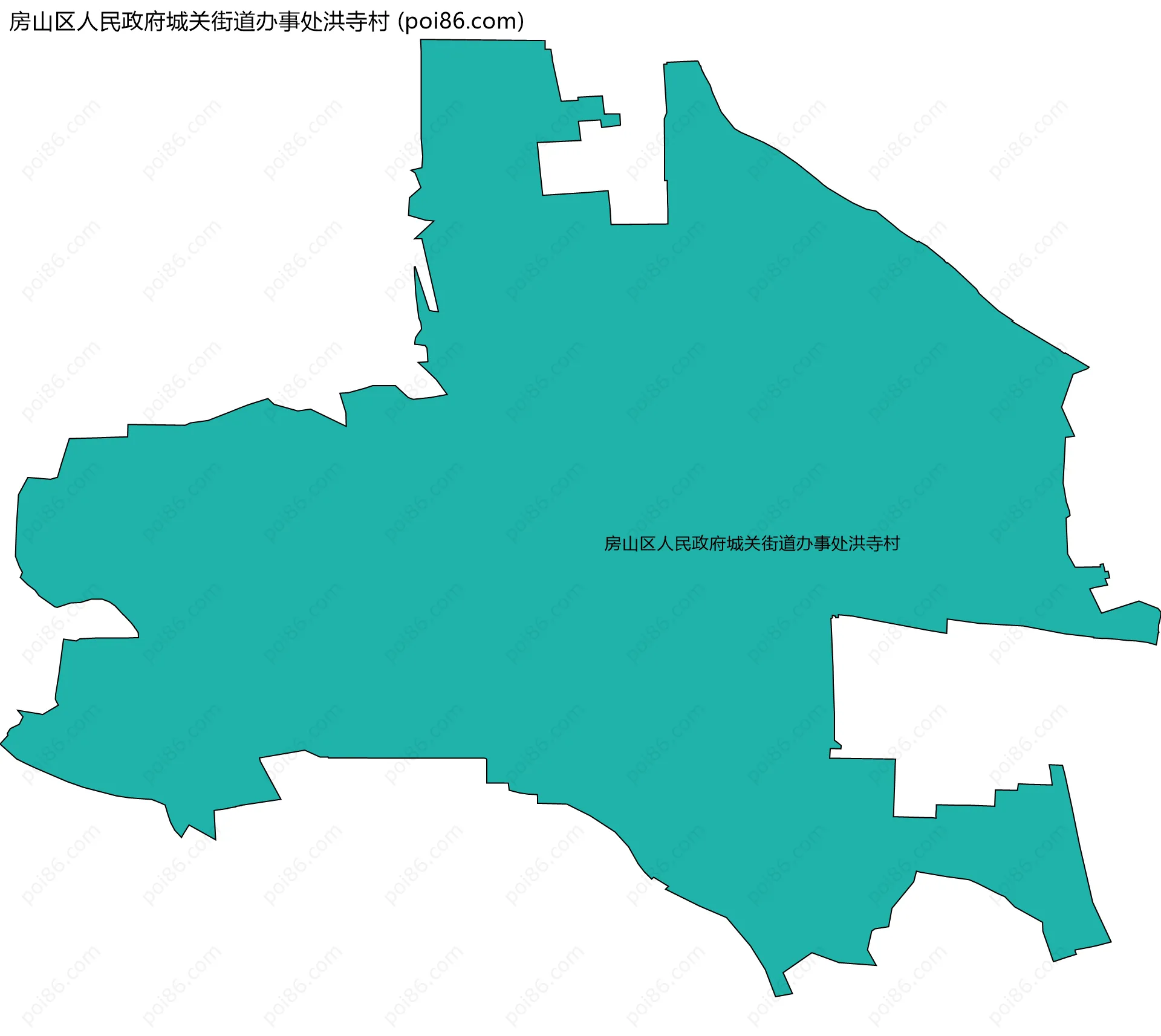 房山区人民政府城关街道办事处洪寺村边界地图