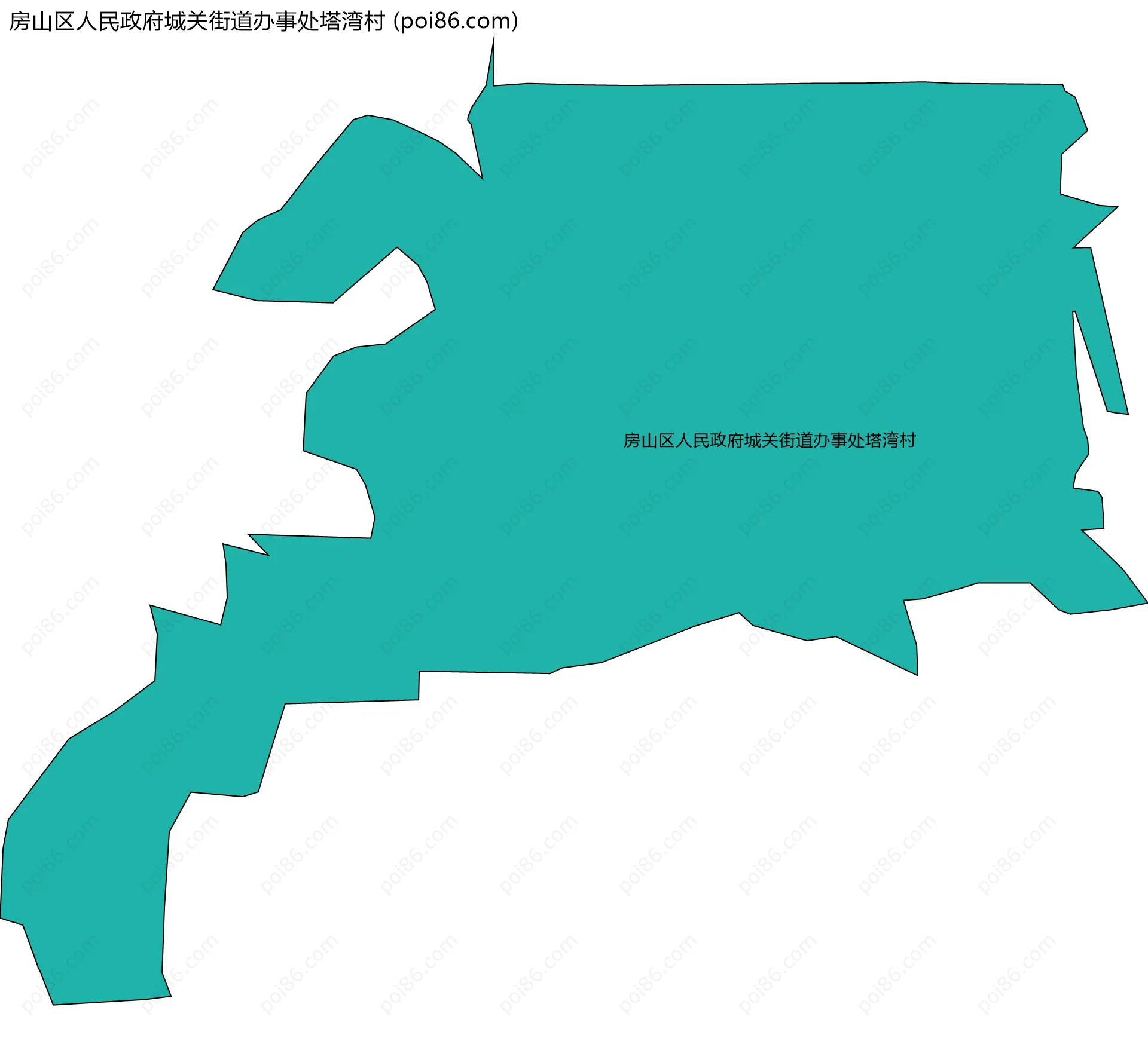 房山区人民政府城关街道办事处塔湾村边界地图