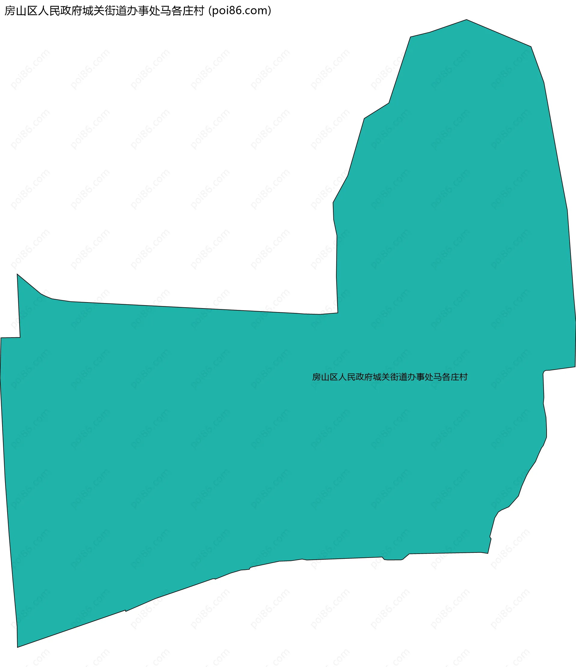 房山区人民政府城关街道办事处马各庄村边界地图