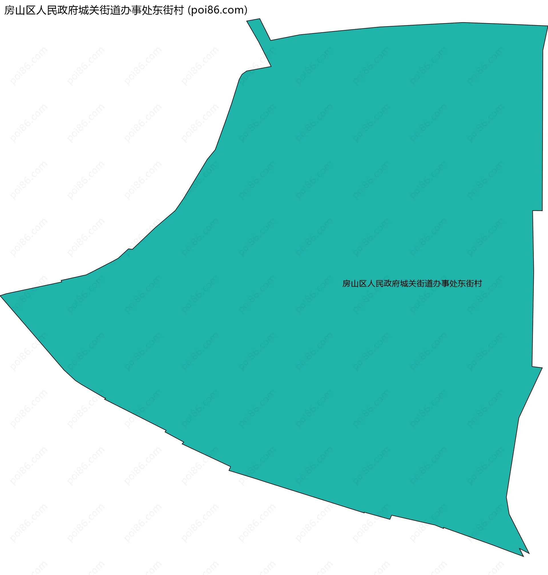 房山区人民政府城关街道办事处东街村边界地图