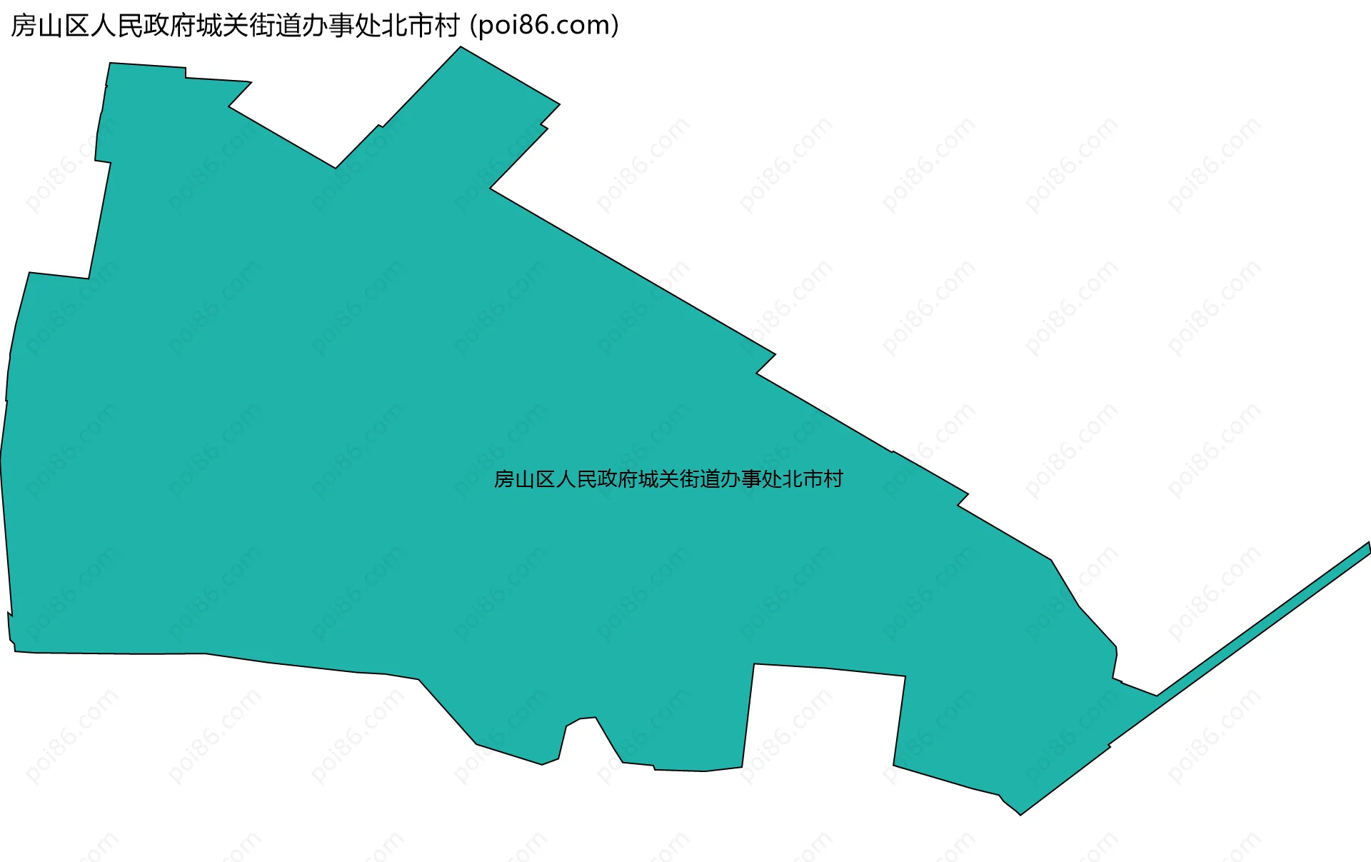 房山区人民政府城关街道办事处北市村边界地图