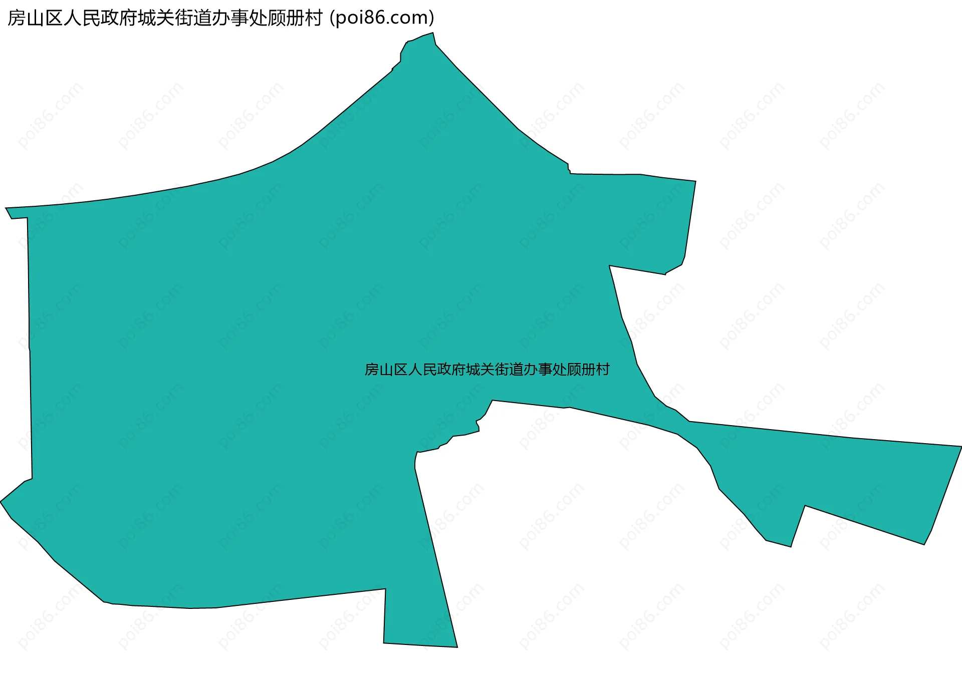 房山区人民政府城关街道办事处顾册村边界地图
