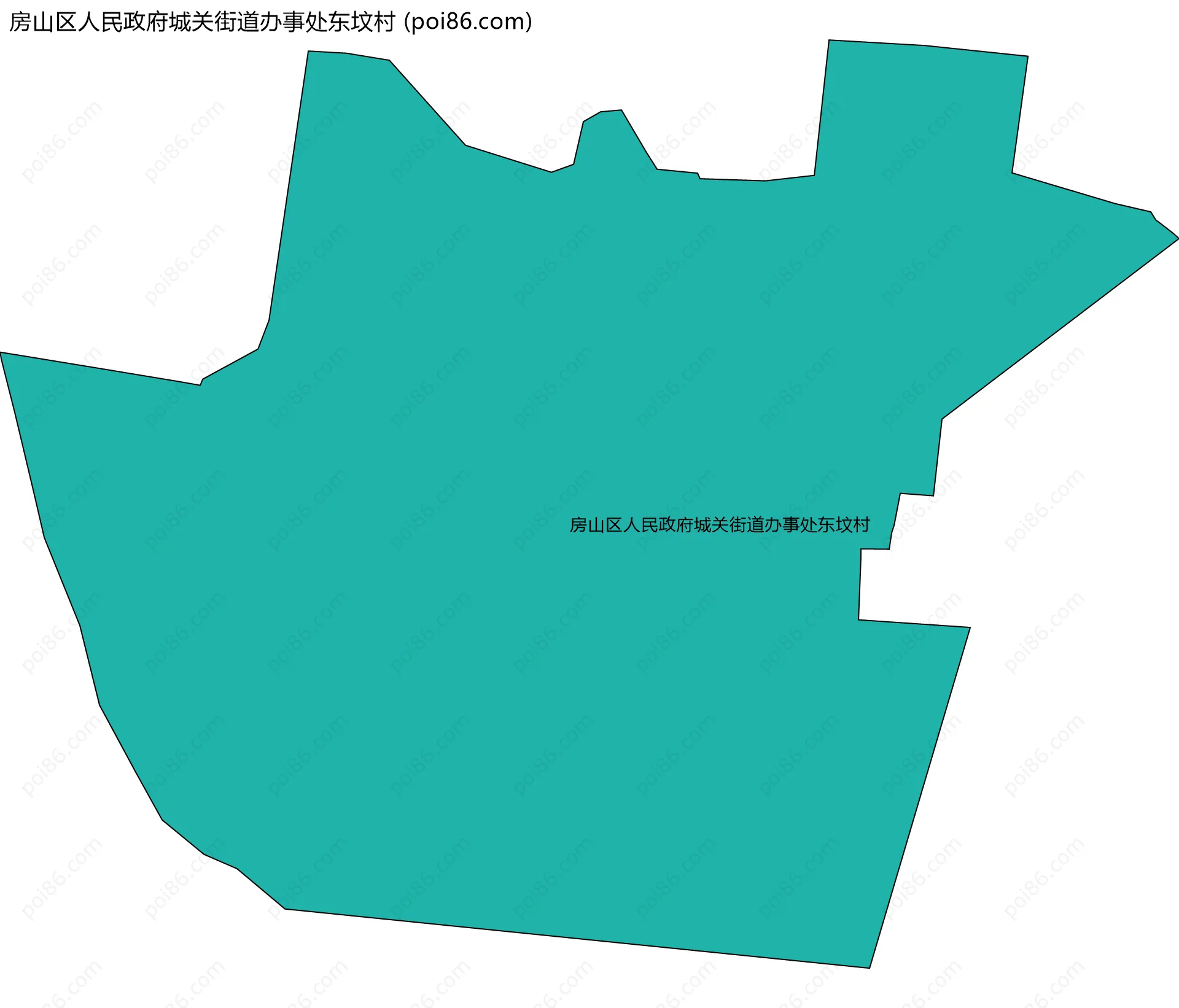 房山区人民政府城关街道办事处东坟村边界地图