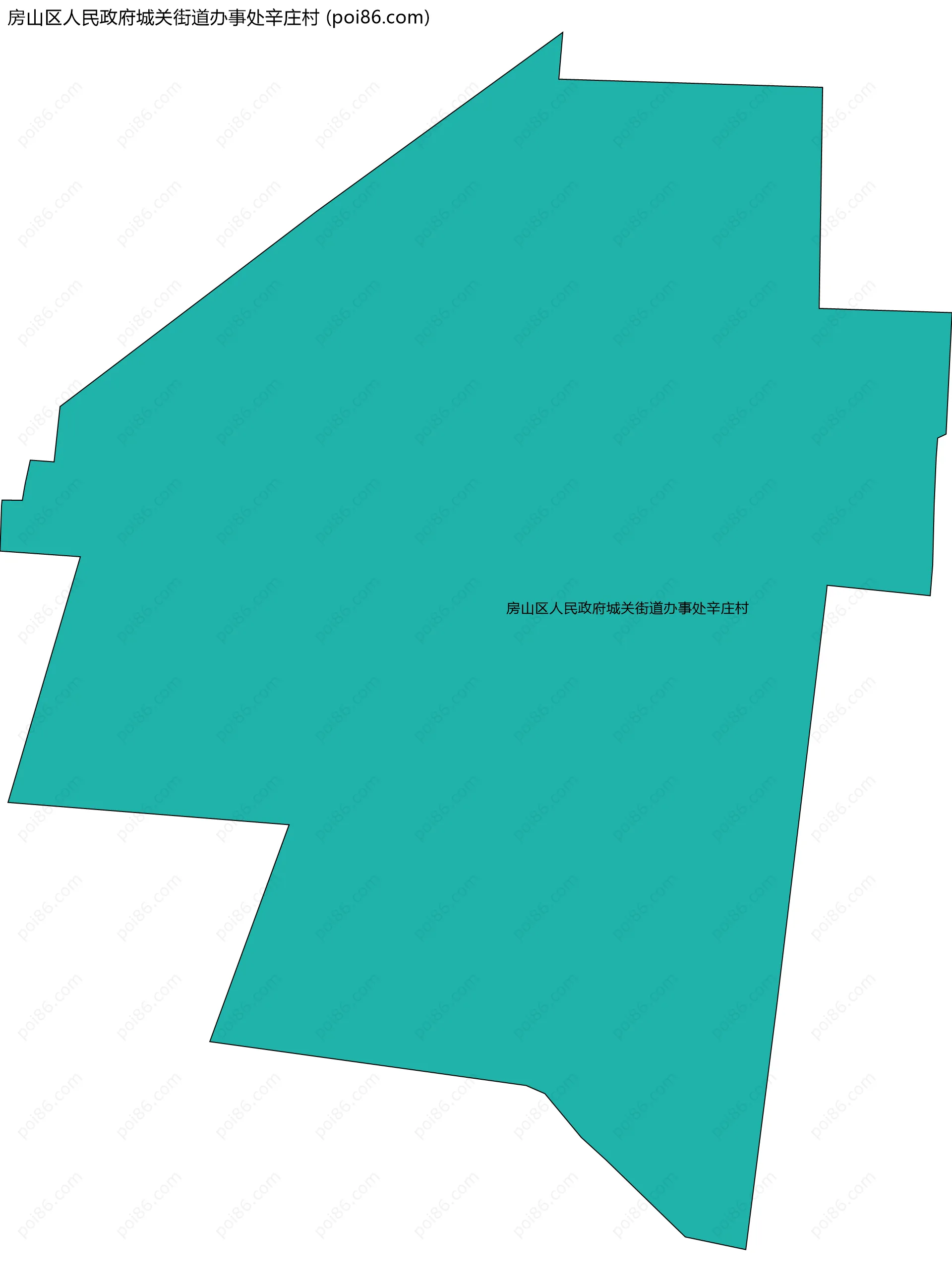 房山区人民政府城关街道办事处辛庄村边界地图