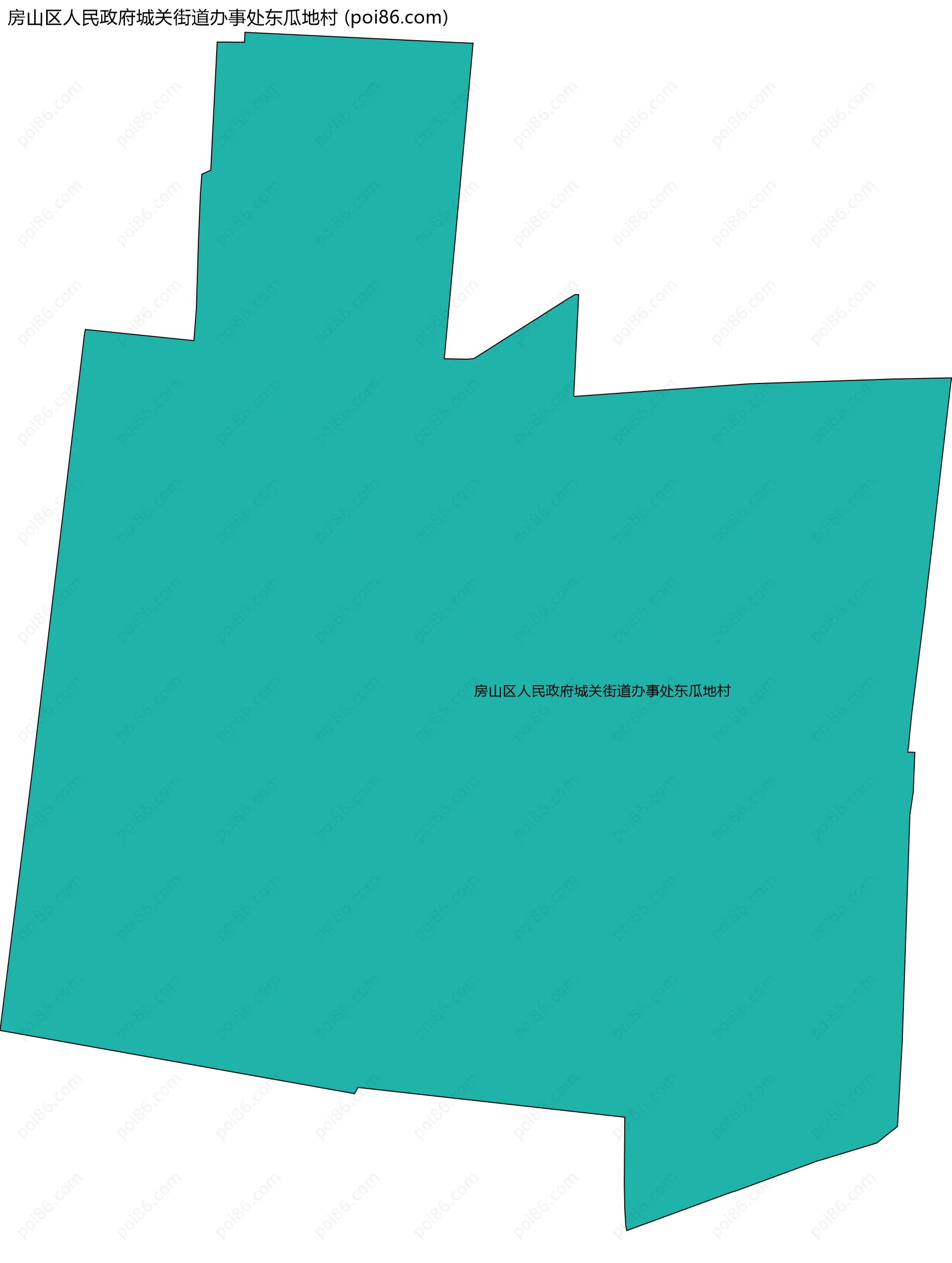 房山区人民政府城关街道办事处东瓜地村边界地图