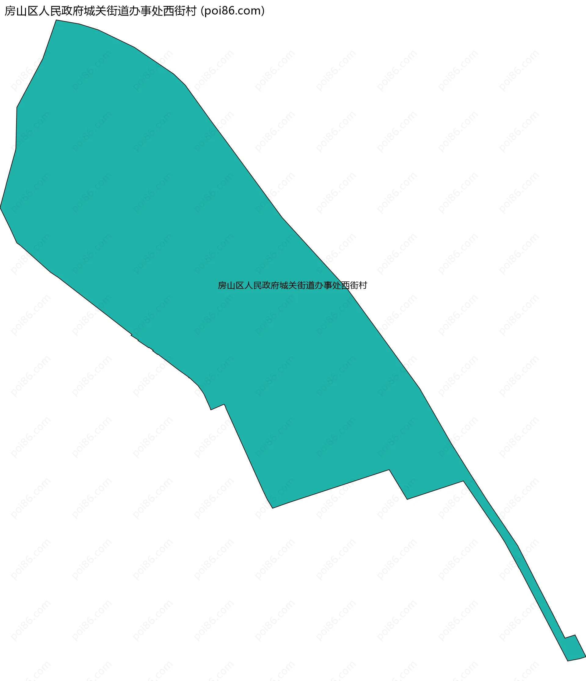 房山区人民政府城关街道办事处西街村边界地图