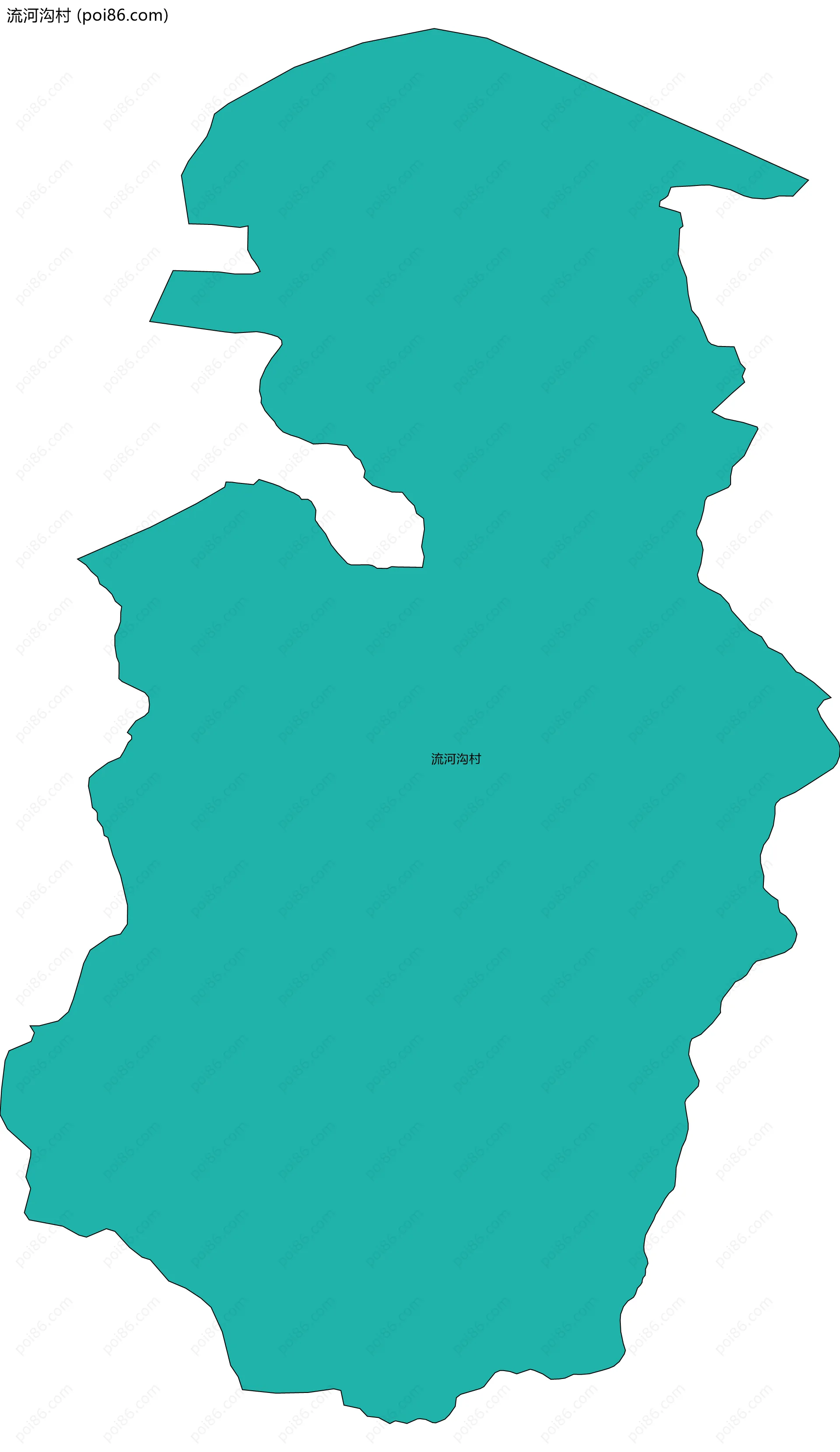 流河沟村边界地图