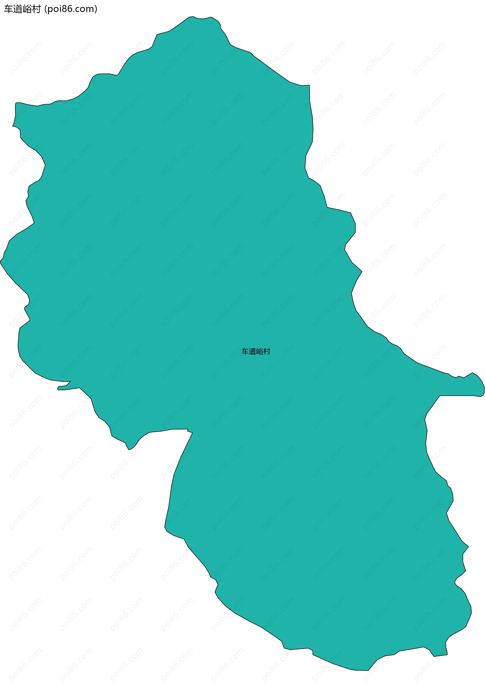 车道峪村边界地图