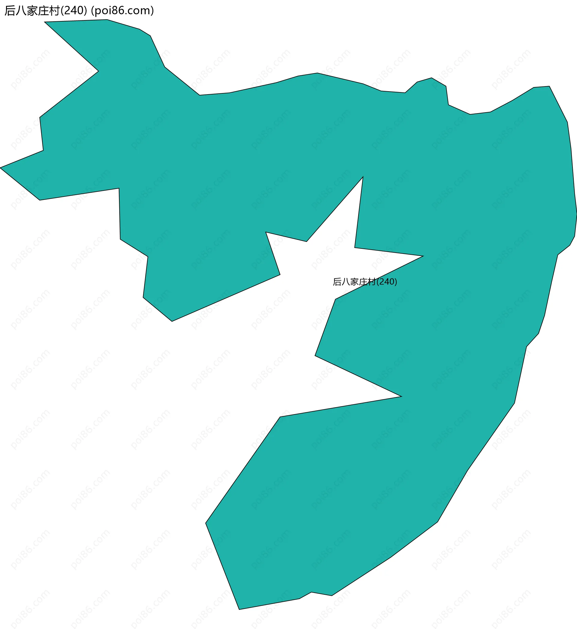后八家庄村(240)边界地图