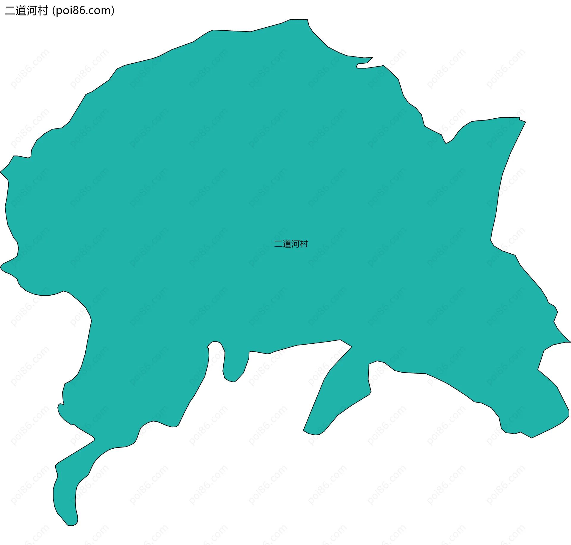 二道河村边界地图