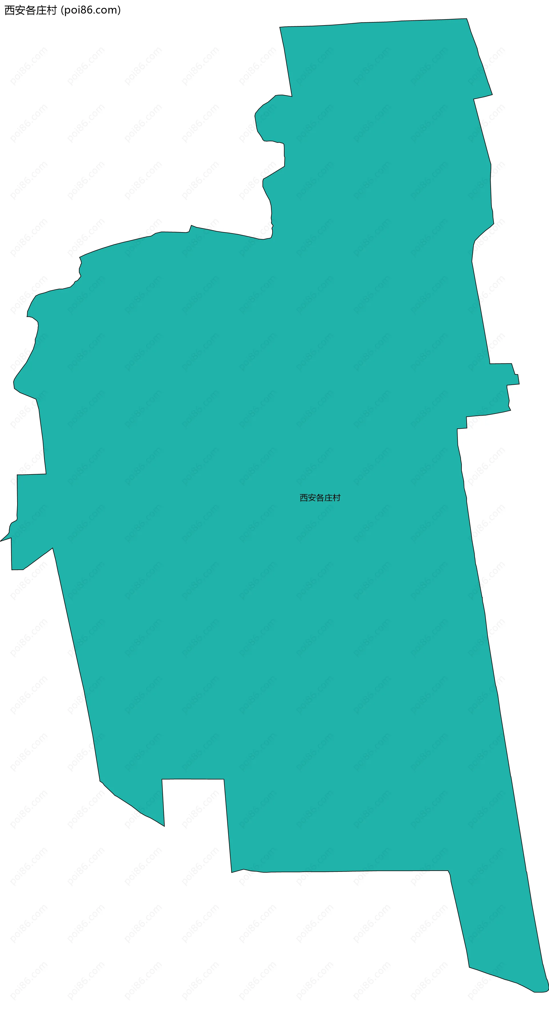 西安各庄村边界地图