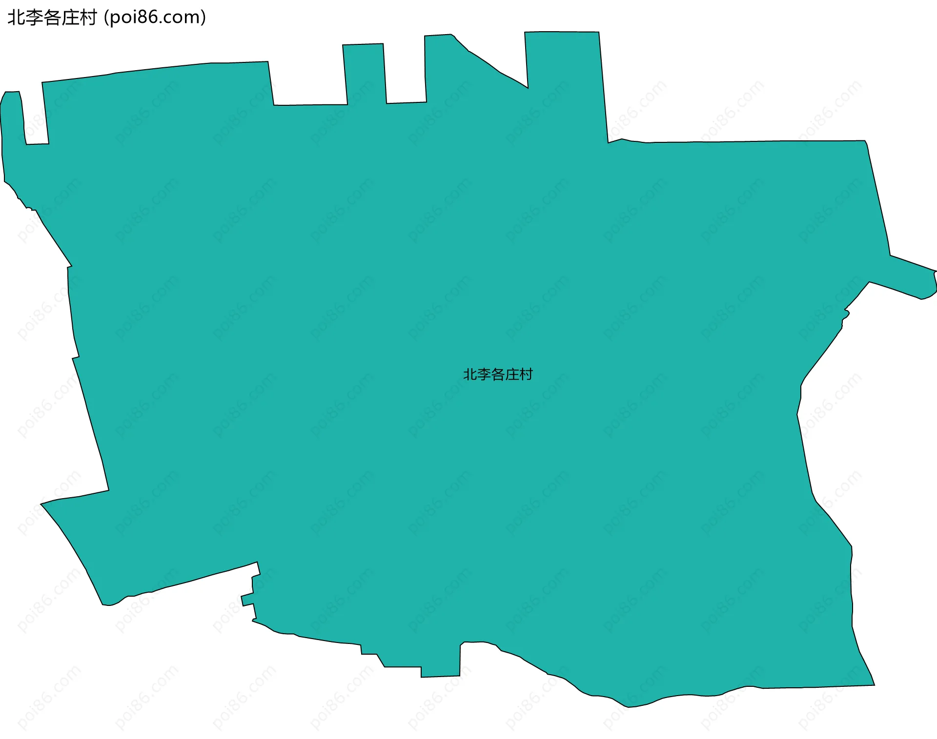 北李各庄村边界地图